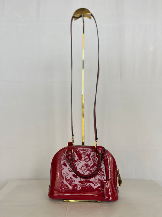 Louis Vuitton Candy Apple Red Monogram Vernis Alma 2-Way Bag