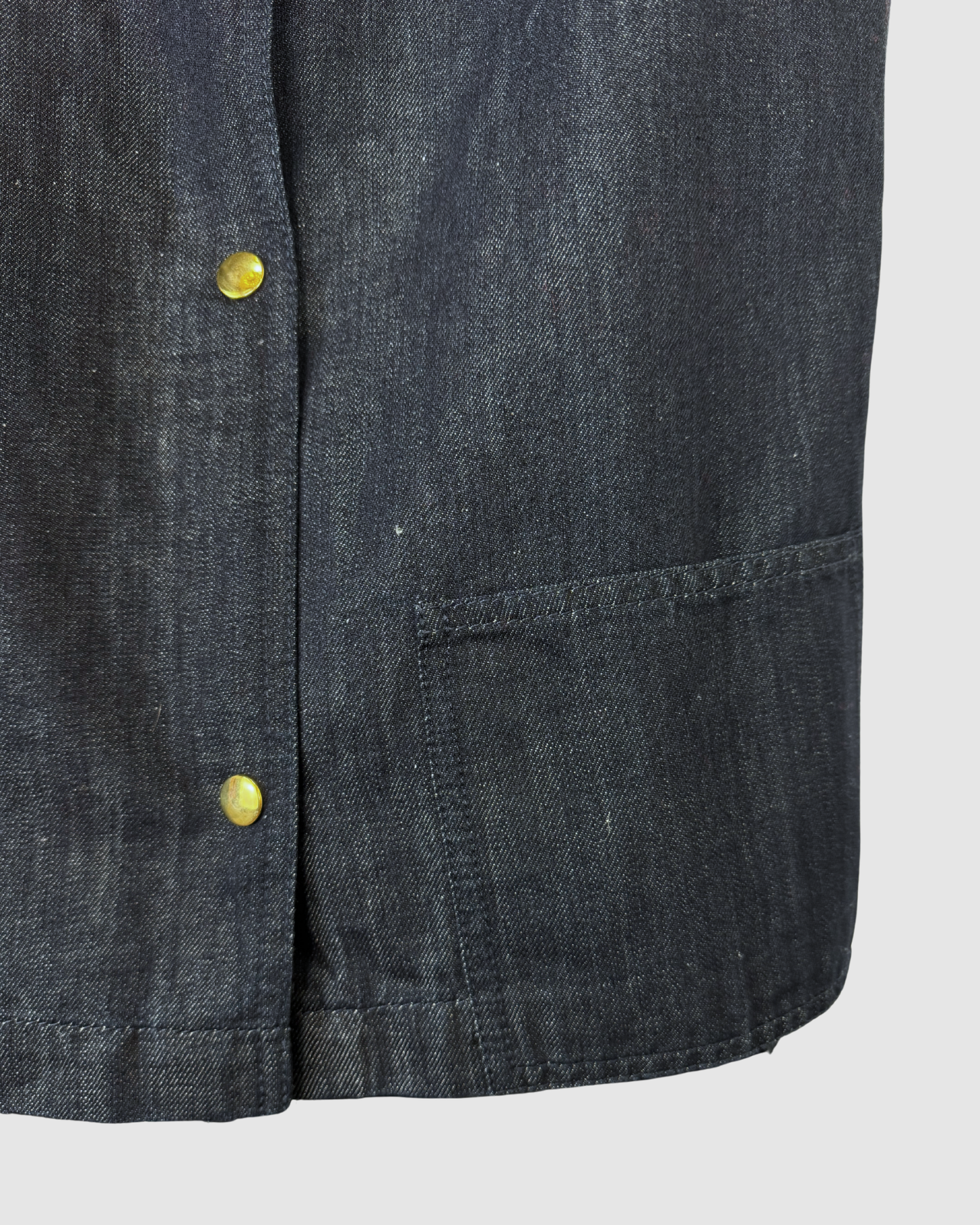 Marni Denim Navy w White Stripes Sleeveless Button Back Top (Part of Set)