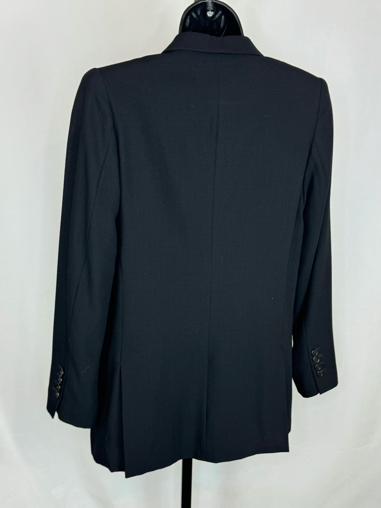 Ann Demeulemeester Wool Black Single Breasted & Button Blazer w 2 Front Pockets