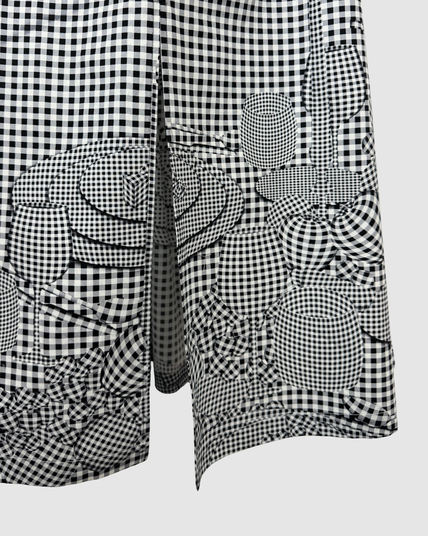 Lela Rose Black & White Plaid Sleeveless Maxi Dress w/ Waist Tie