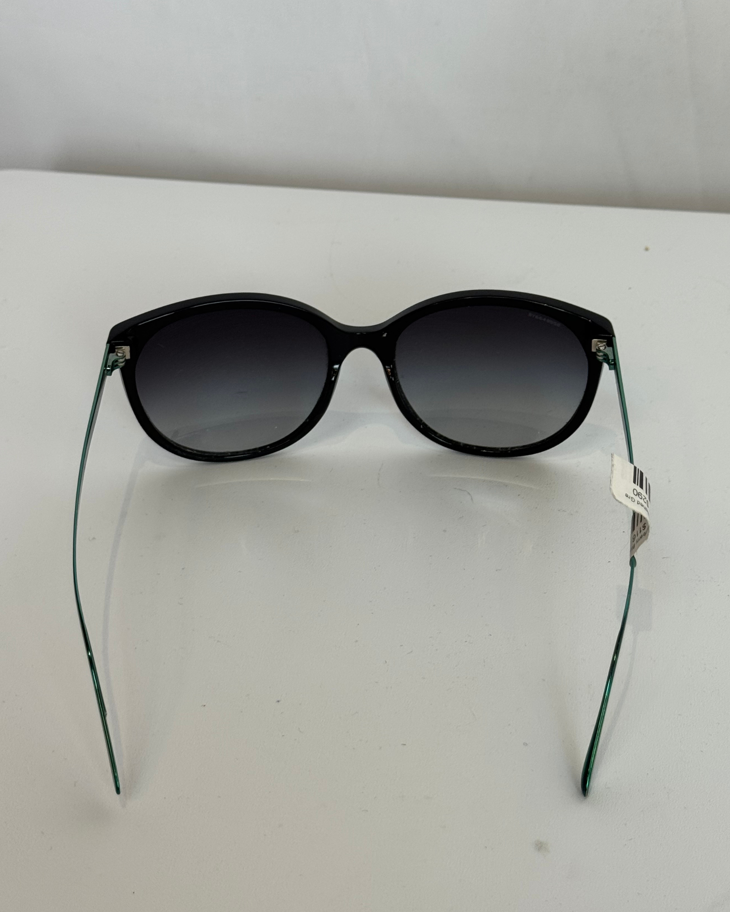 COMES W BOX-Burberry Black Round Eye Lens w Polished Green Arms