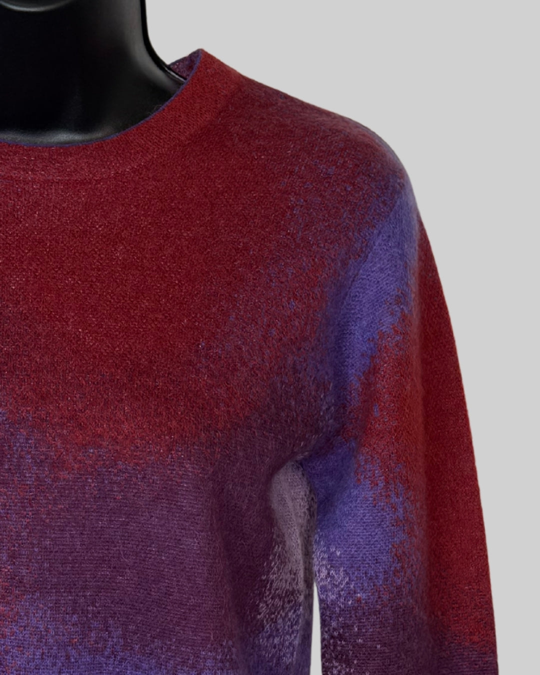 Vince Knit Purple & Maroon Splatter Crew-Neck Sweater