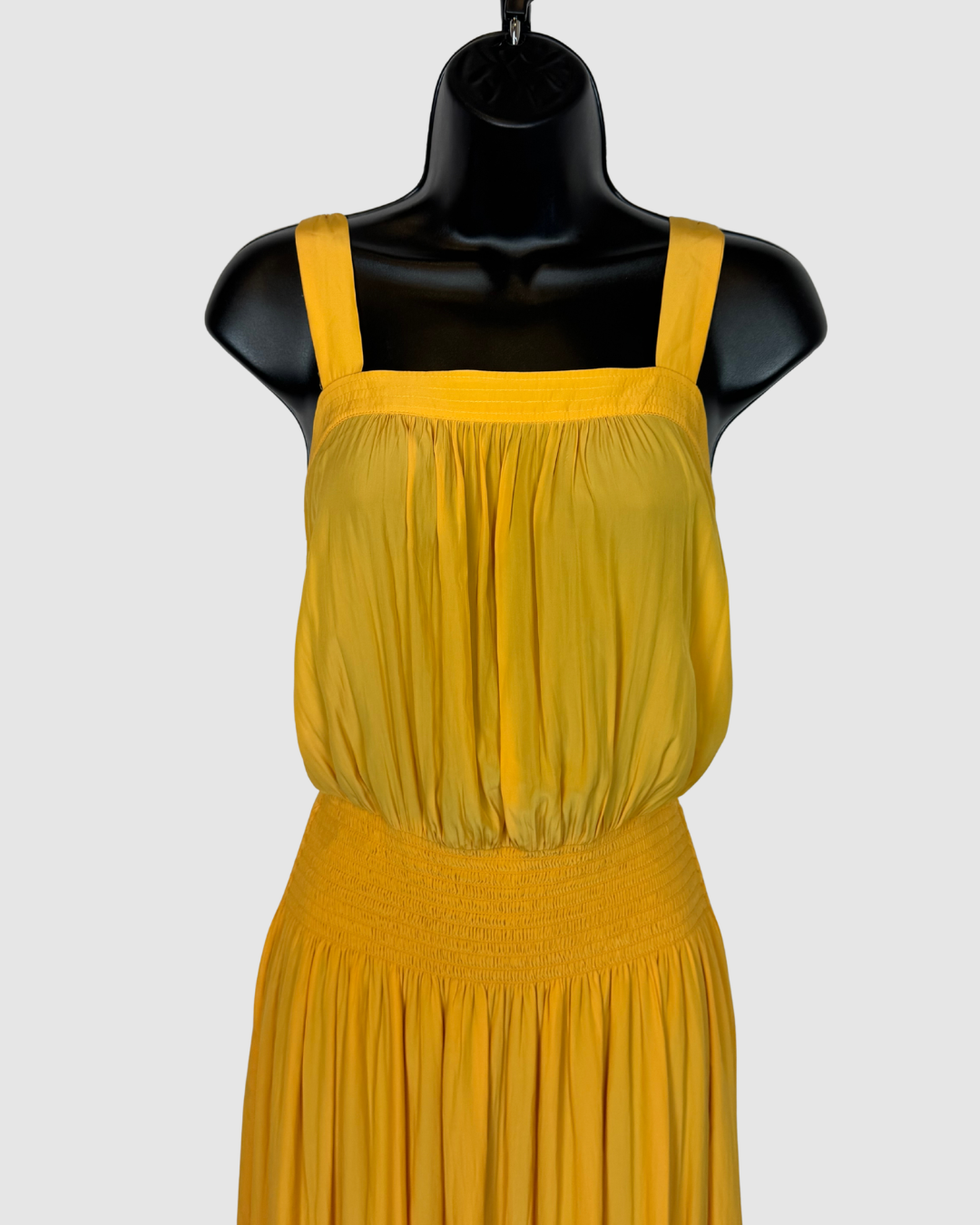 Ramy Brook Yellow Sleeveless Maxi Dress w/ Smocked Waist