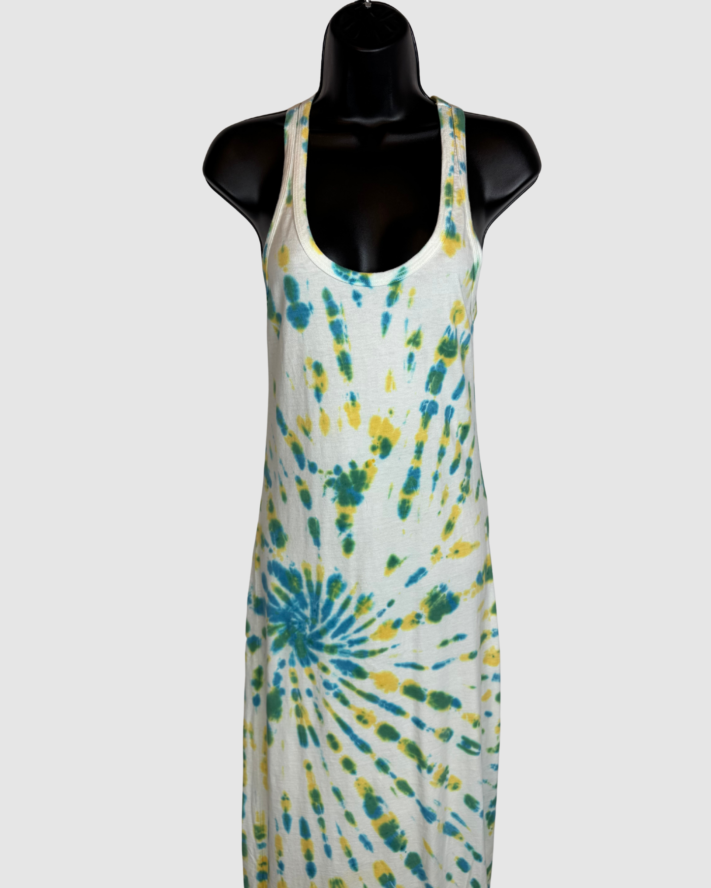 SPRWMN White Yellow Blue Tit-Dye Maxi Tank Dress
