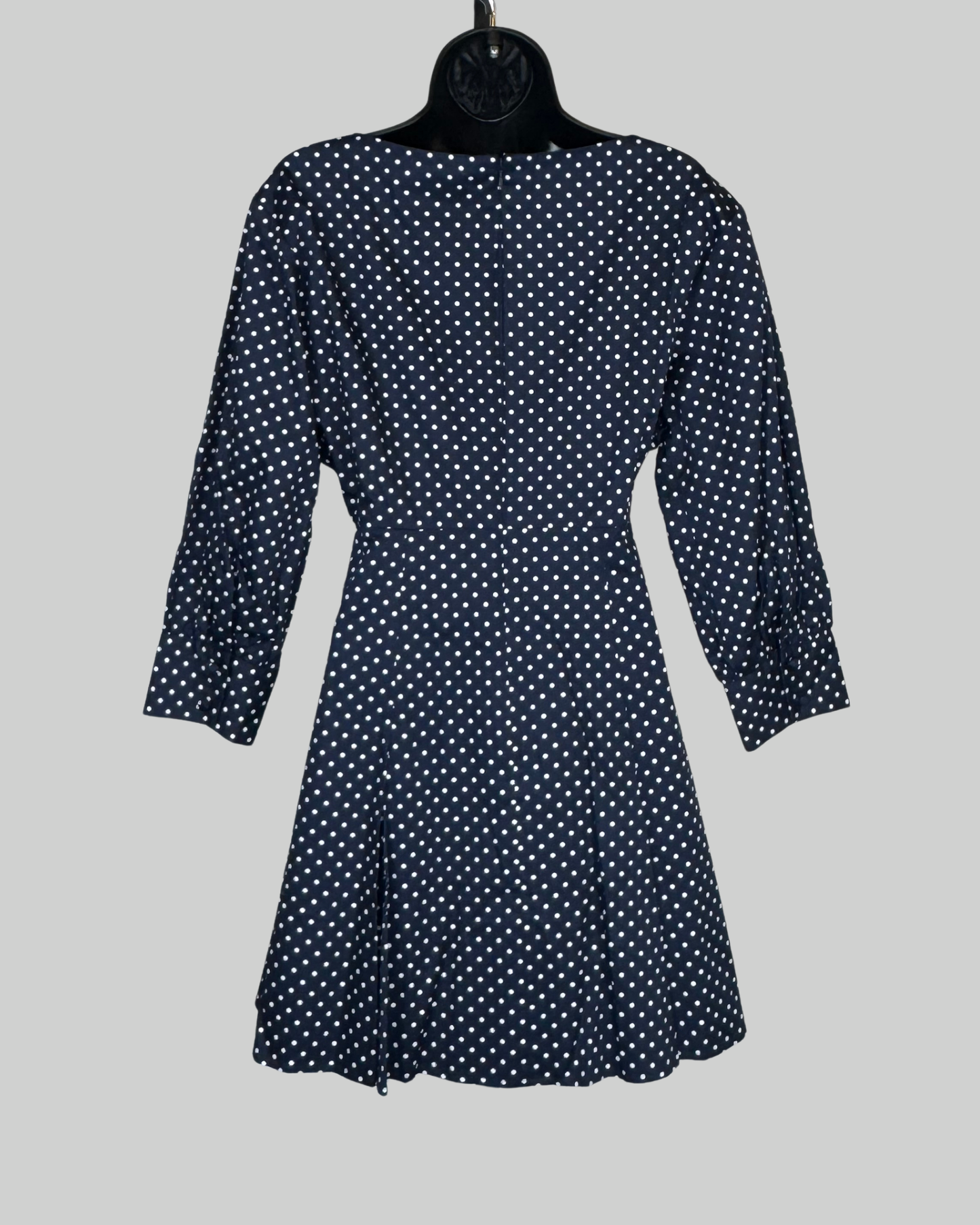 Hill House Navy White Polka Dot 3/4 Sleeve Fit & Flare Mini Dress NWT