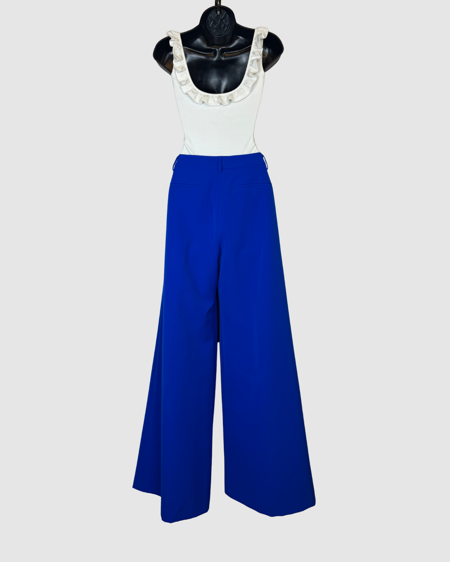 L'agence Blue High-Waist Flared Palazzo Leg Pants