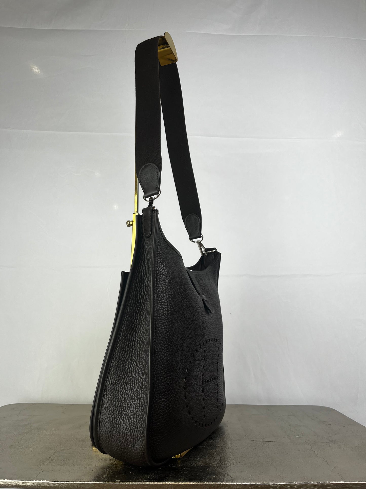 Hermes Chocolate Brown Evelyn GM Handbag