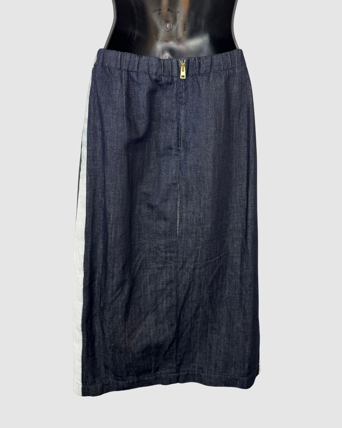 Marni Denim Navy w White Stripes Midi Skirt (Part of Set)