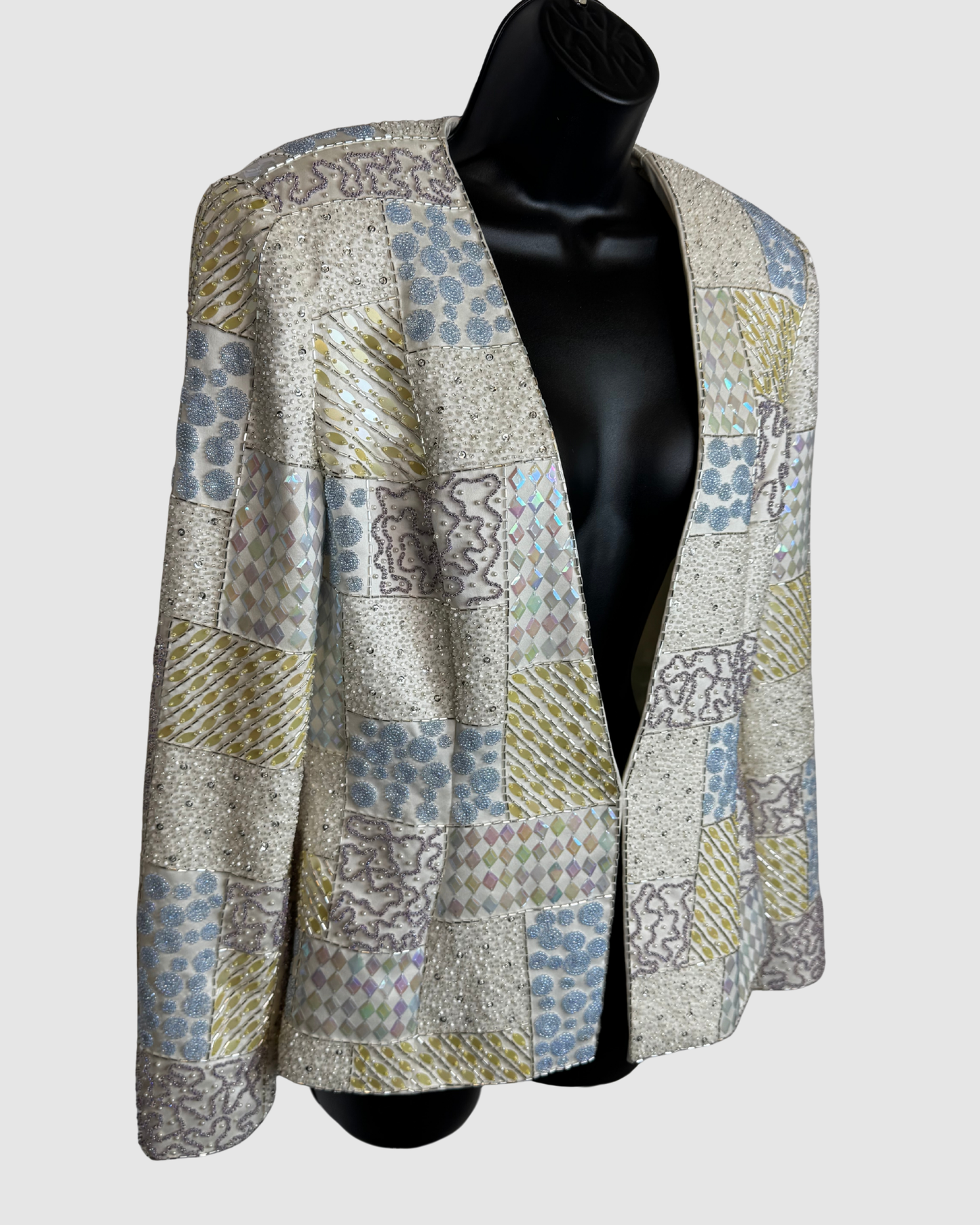 Lillie Rubin Vintage Pearl Sequin & Beaded Single Clasp Jacket