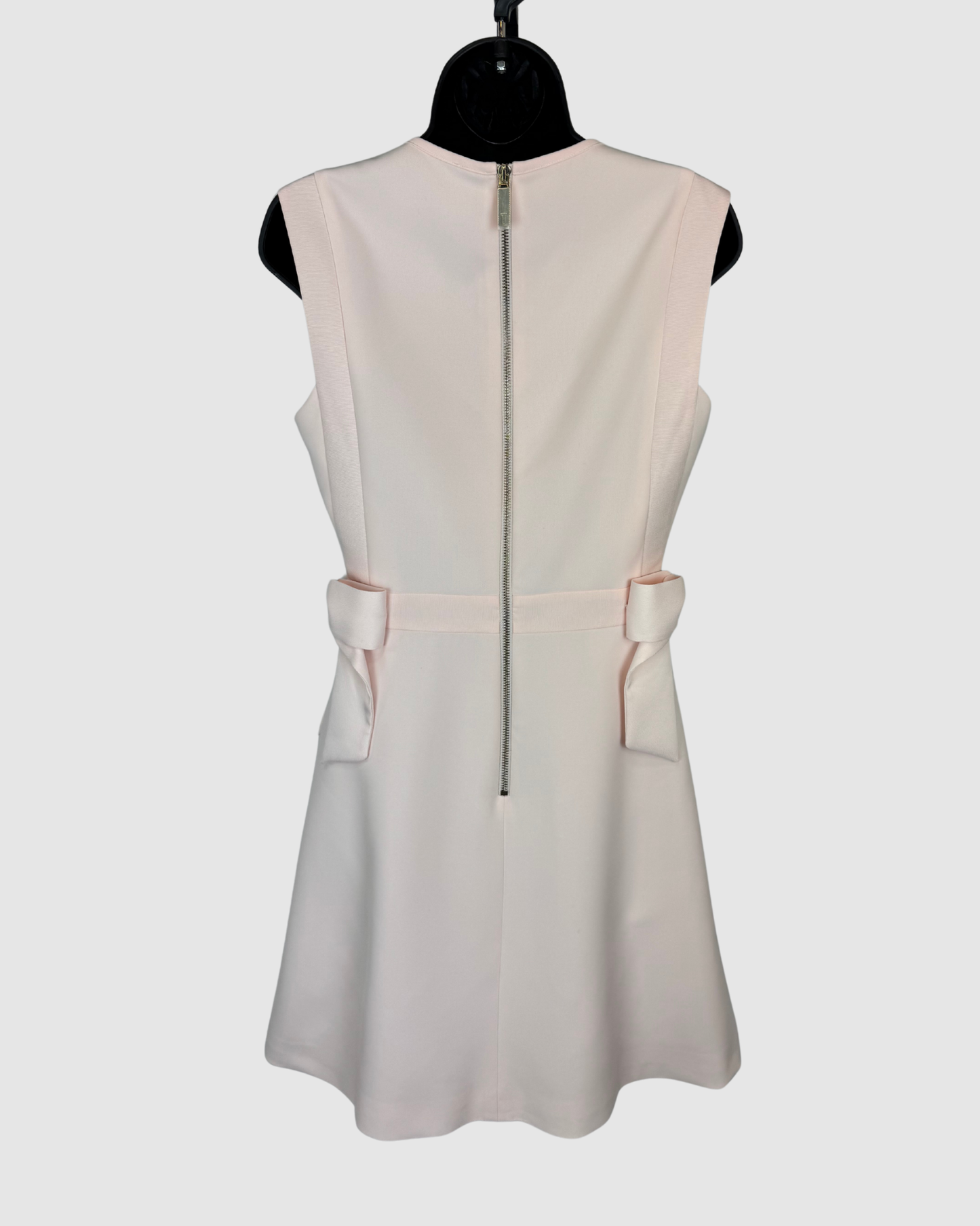 Ted Baker Light Pink Sleeveless High Neck Knee Length Dress w/ Side Bows