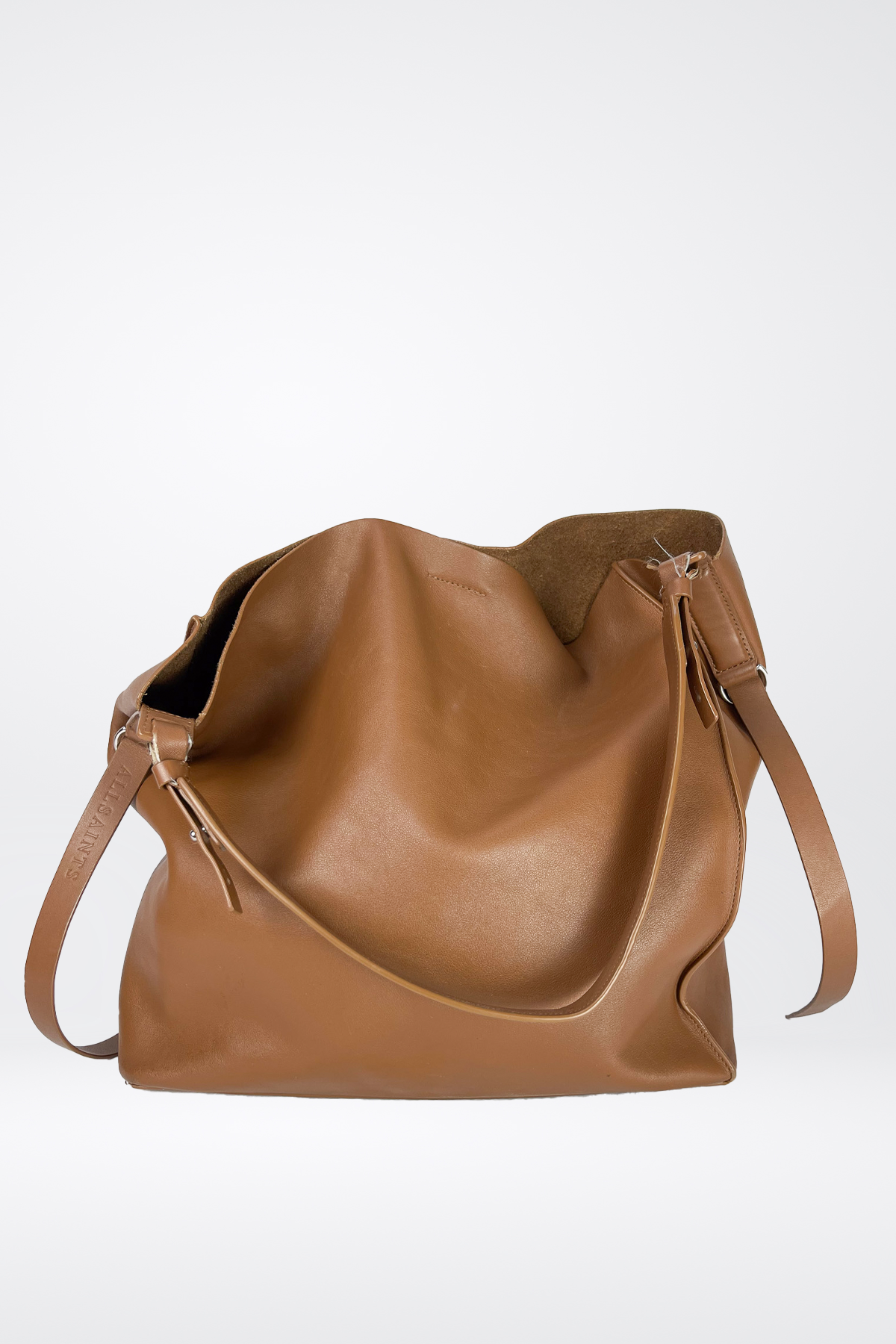 AllSaints Solid Leather Shoulder Bag