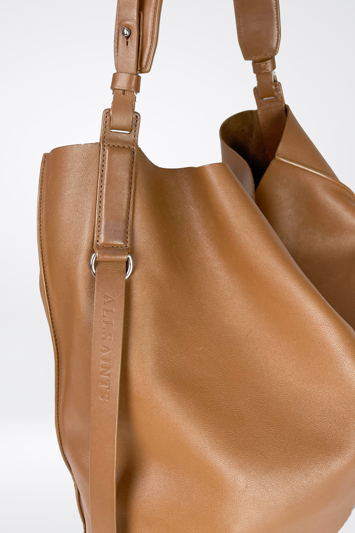 AllSaints Solid Leather Shoulder Bag