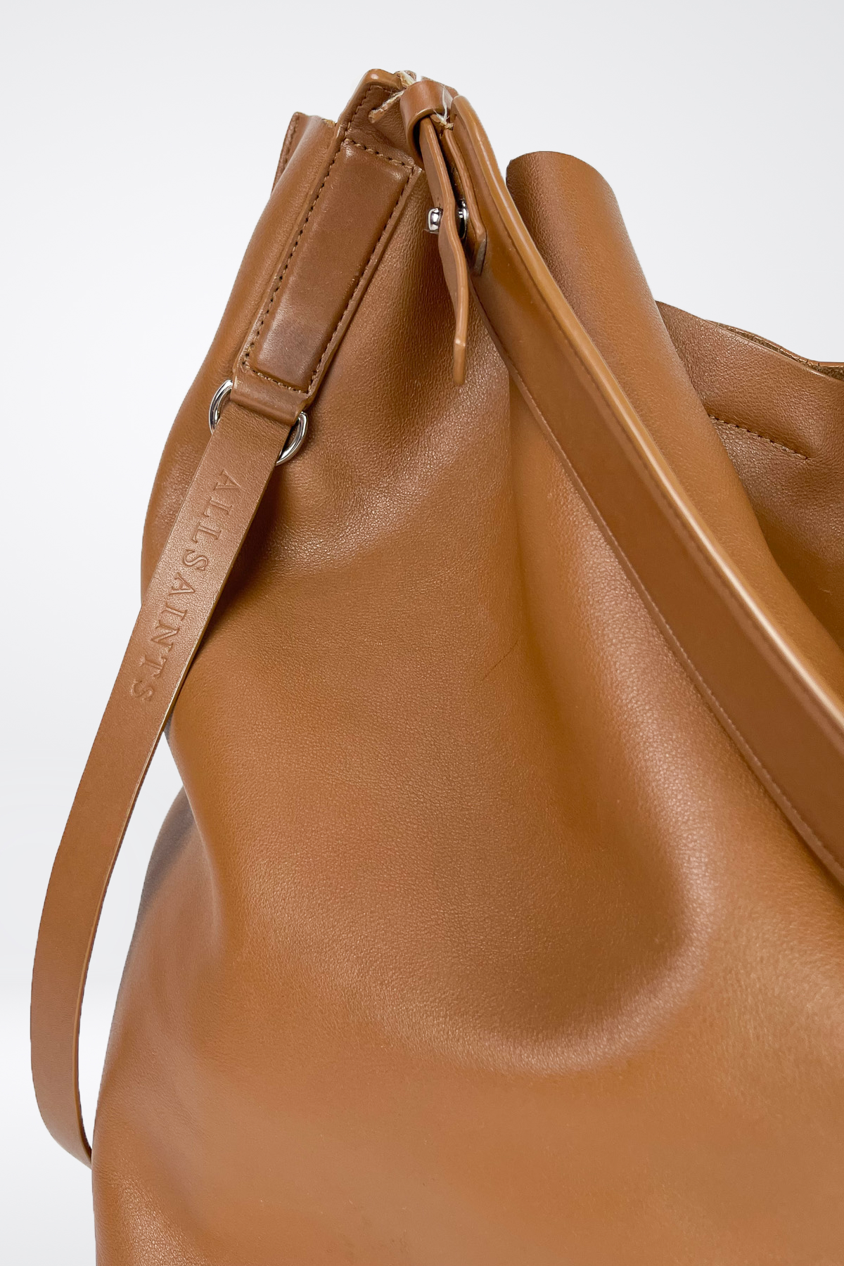 AllSaints Solid Leather Shoulder Bag