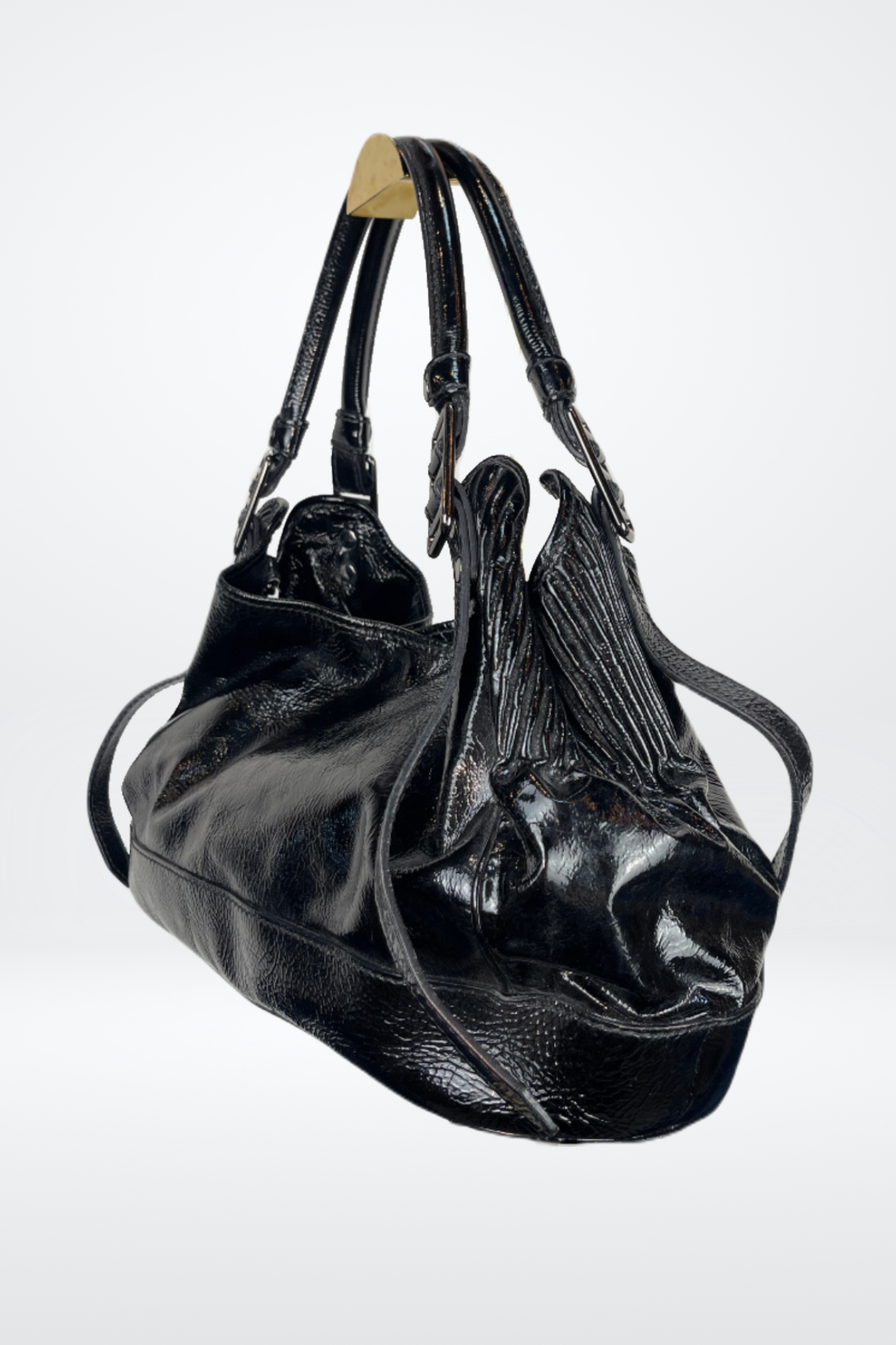 Burberry Patent Leather 4 Inner-Pocket Shoulder Bag