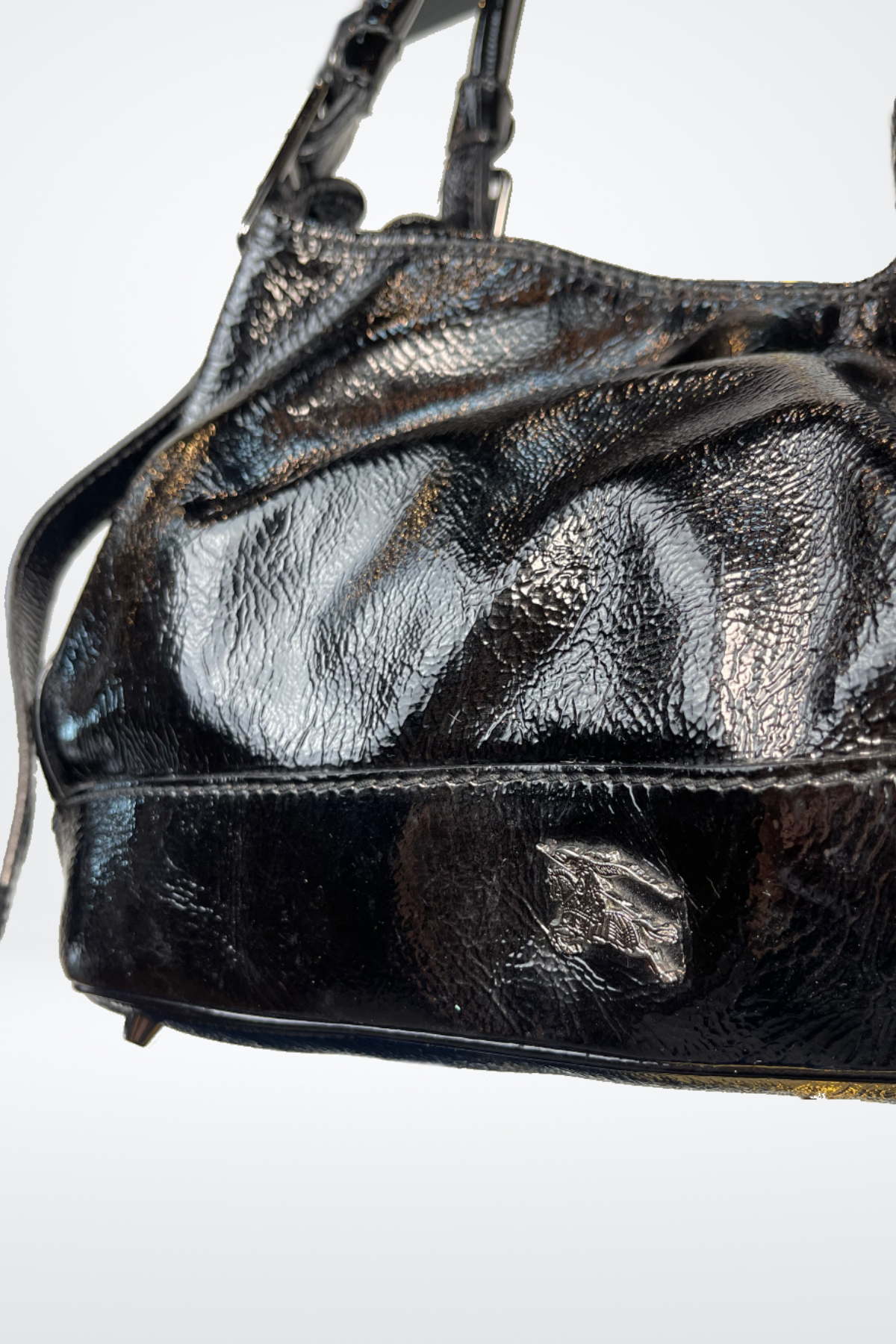 Burberry Patent Leather 4 Inner-Pocket Shoulder Bag