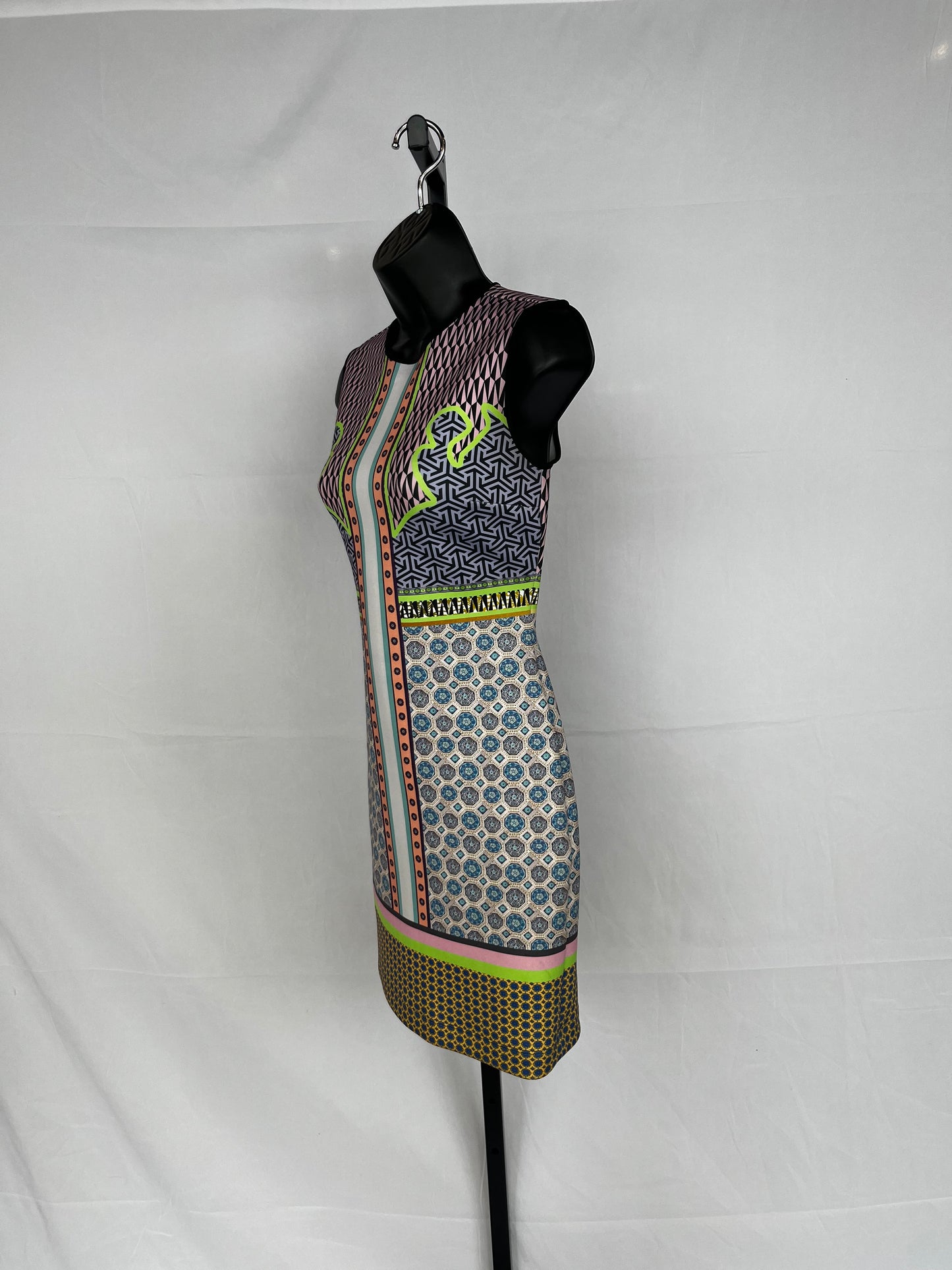 Clover Canyon Multi-Color Multi-Pattern High-Neck Sleeveless Mini Dress