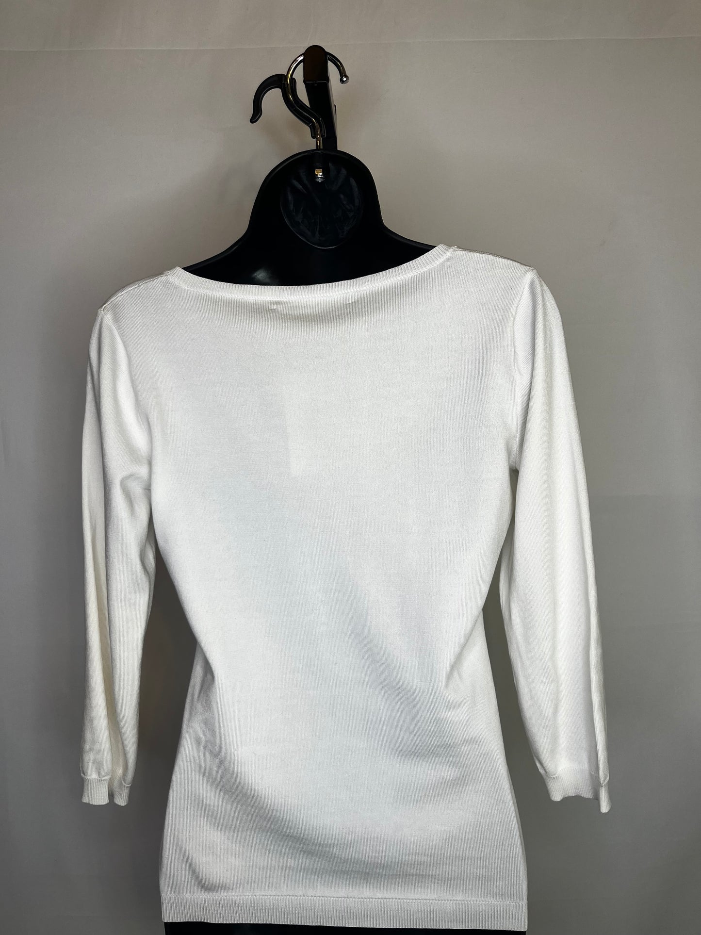 Ralph Lauren White V-Neck 3/4 Sleeve Top