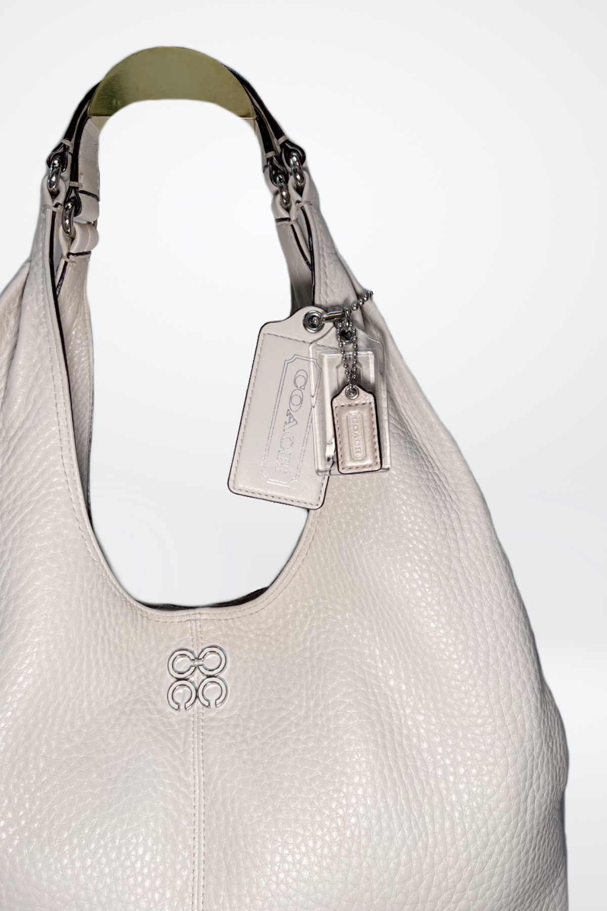 Coach Leather Cream Over the Shoulder Tote Bag