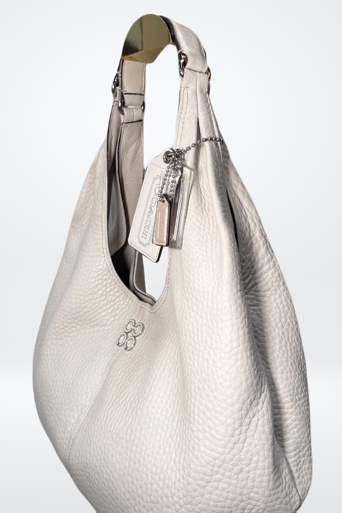 Coach Leather Cream Over the Shoulder Tote Bag