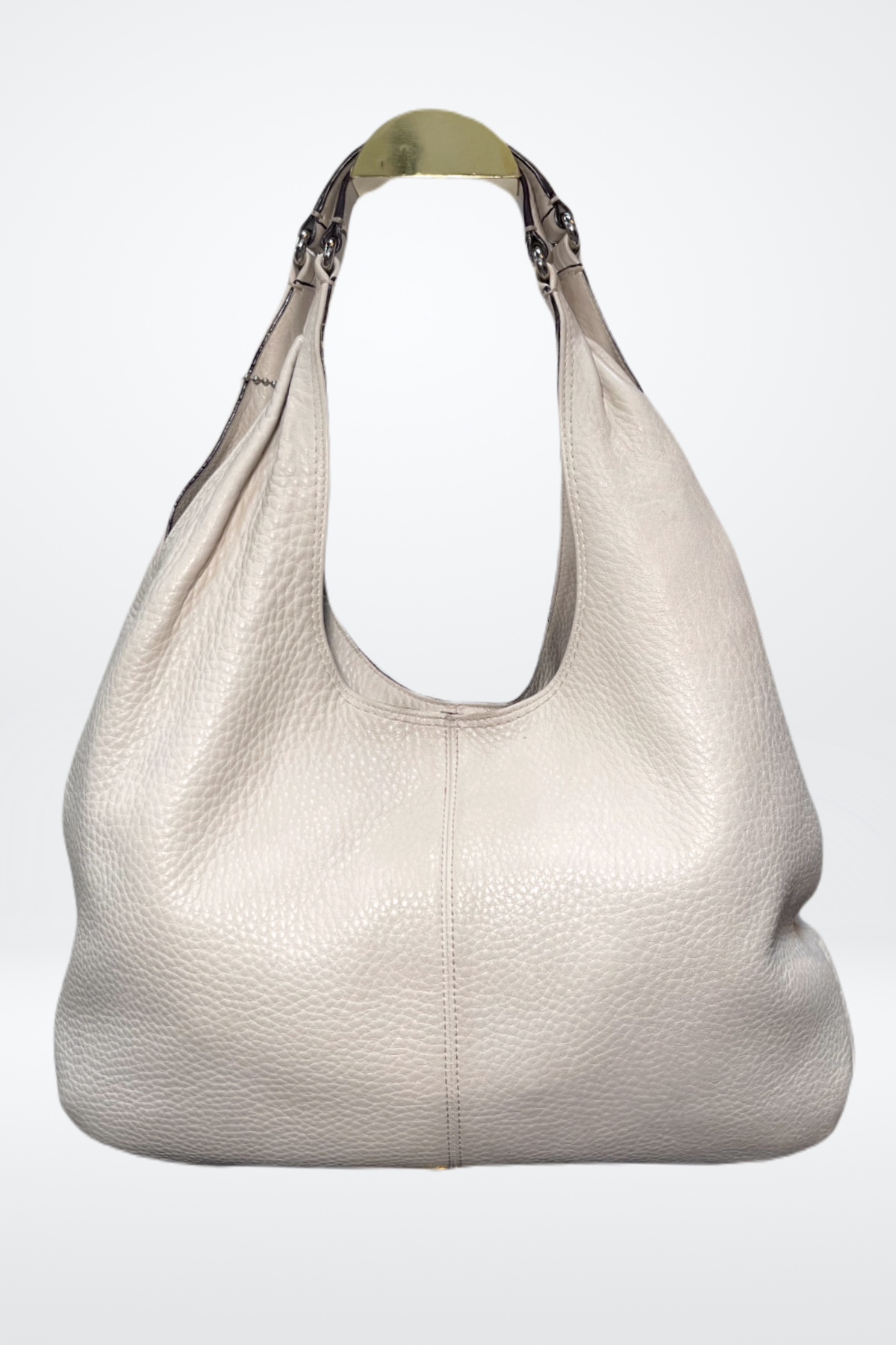 Coach Leather Cream Over the Shoulder Tote Bag