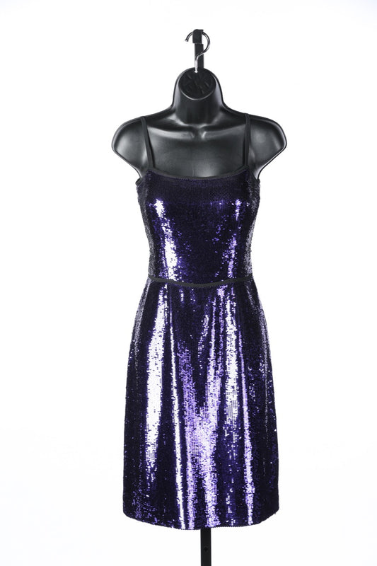Prada Purple Sequin Sleeveless Mini Dress
