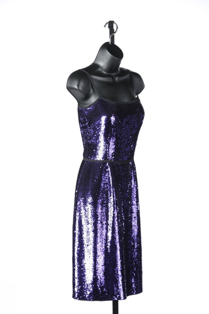 Prada Purple Sequin Sleeveless Mini Dress