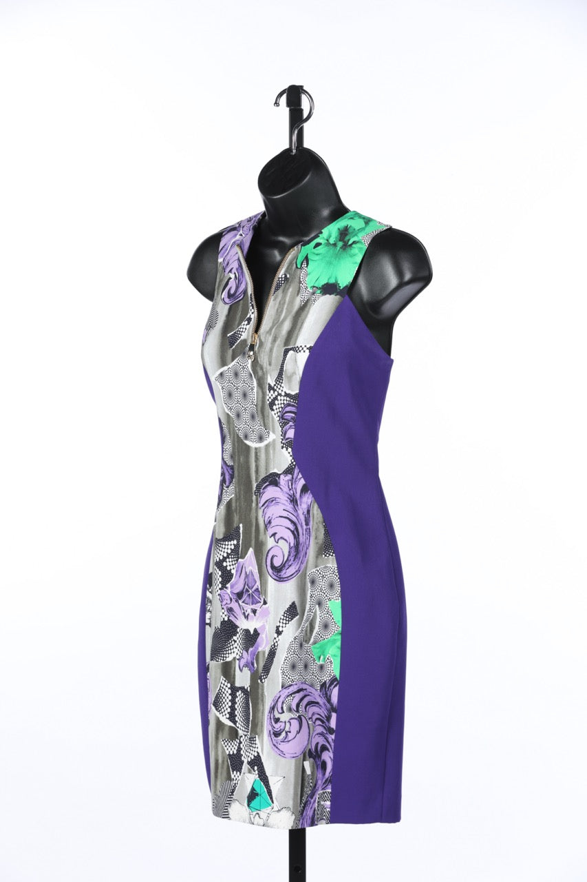 Versace Collection Sleeveless Patterned Zip-Front Dress