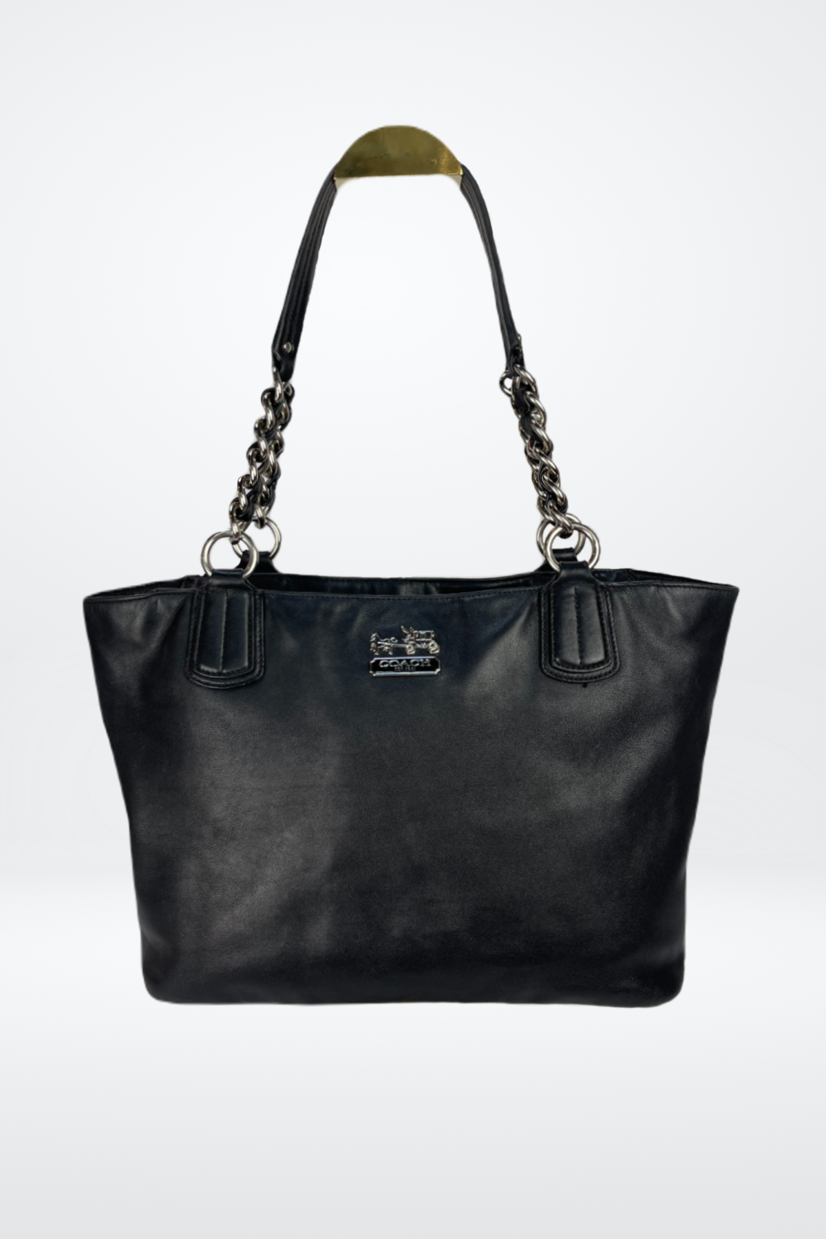 Coach Soft Leather Tote Bag with Chain Straps – Kit's Boutique