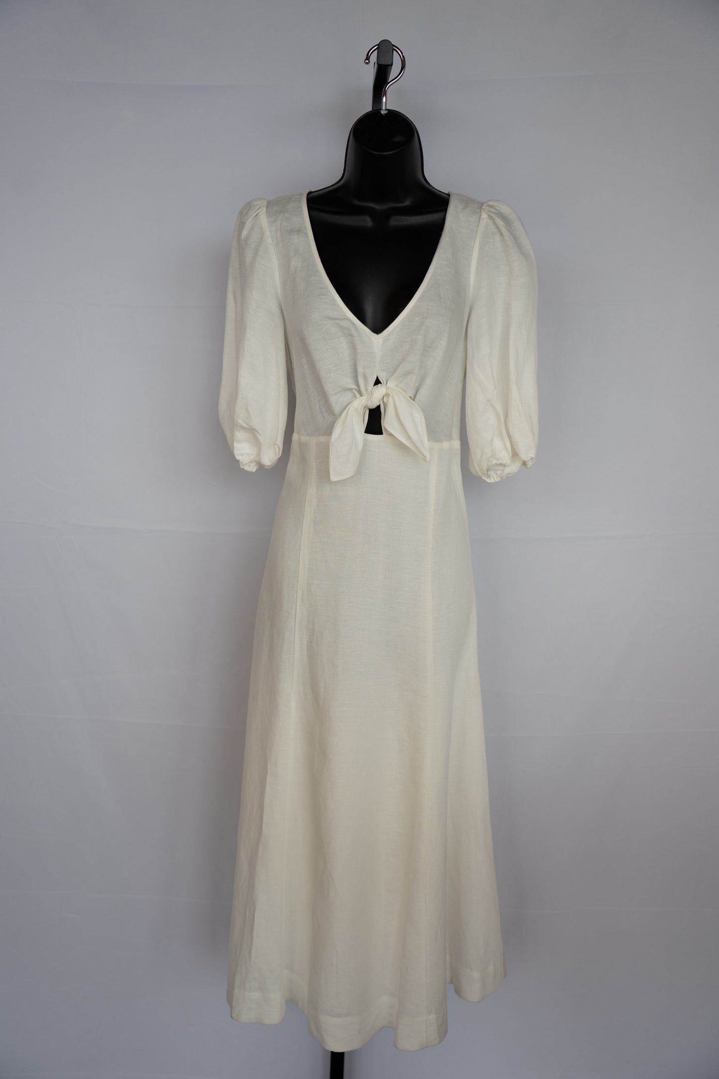 Parker White V-Neck Maxi Dress w/ Balloon Sleeves NWT