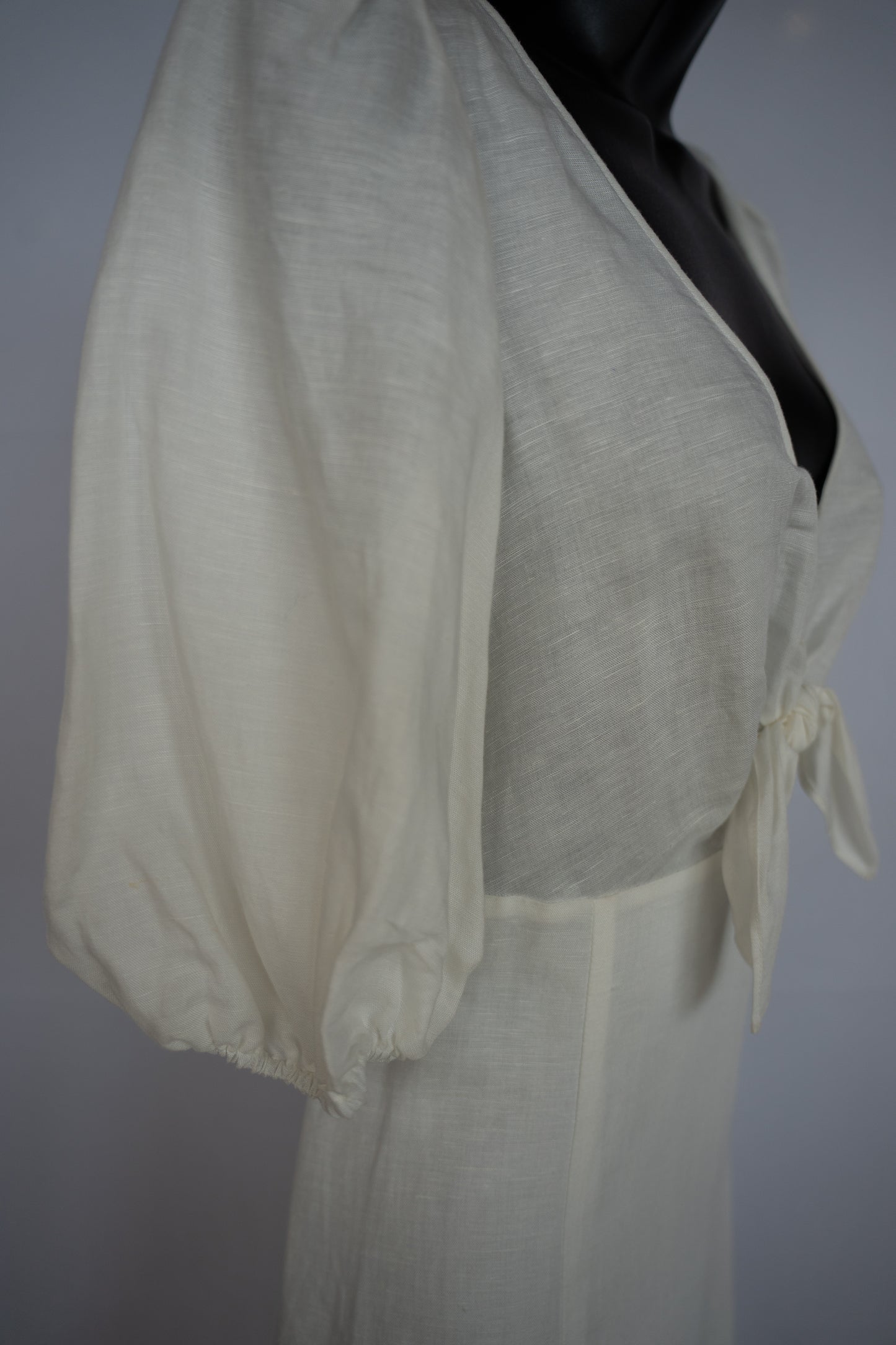 Parker White V-Neck Maxi Dress w/ Balloon Sleeves NWT
