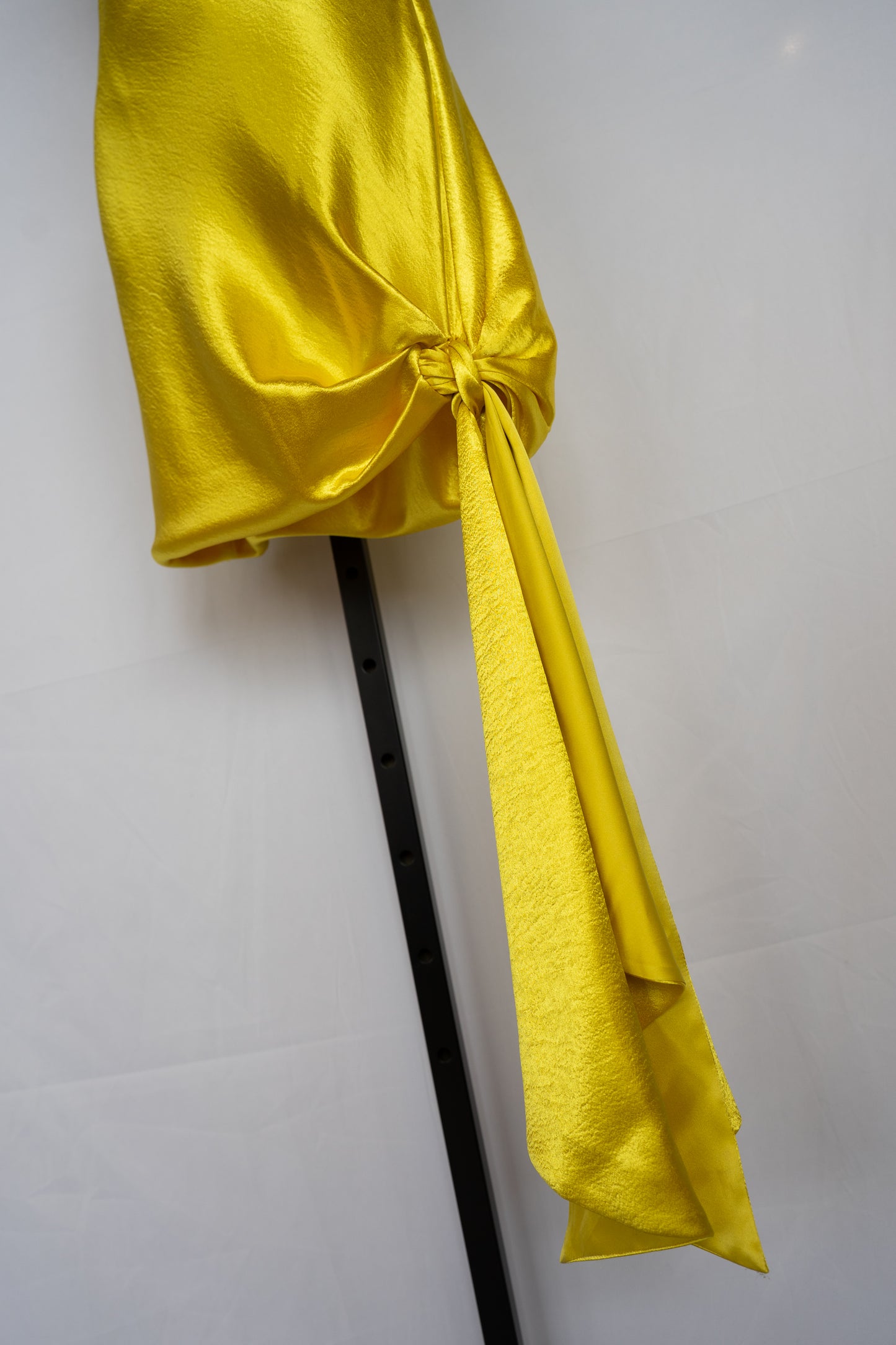 Cinq a Sept Yellow Cowl Neck Sleeveless Mini Dress w/ Side Tie NWT