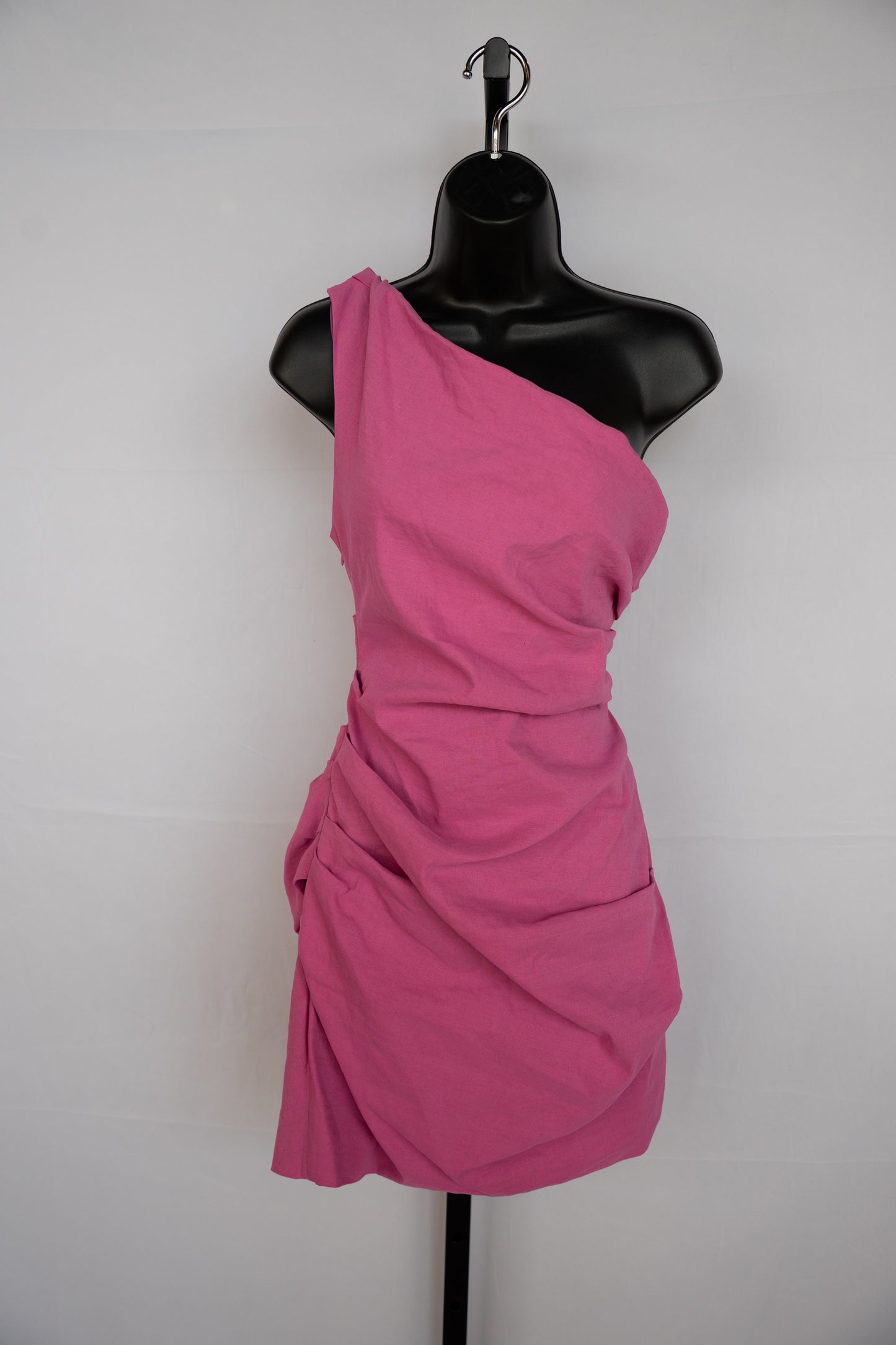 ALC Hot Pink One Shoulder Ruched Mini Dress NWT