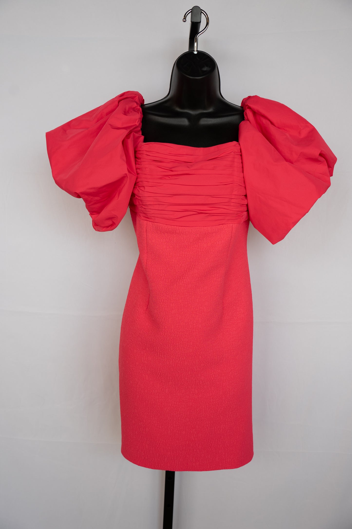 Rebecca Vallance Bright Pink Off-Shoulder Balloon Sleeve Mini Dress