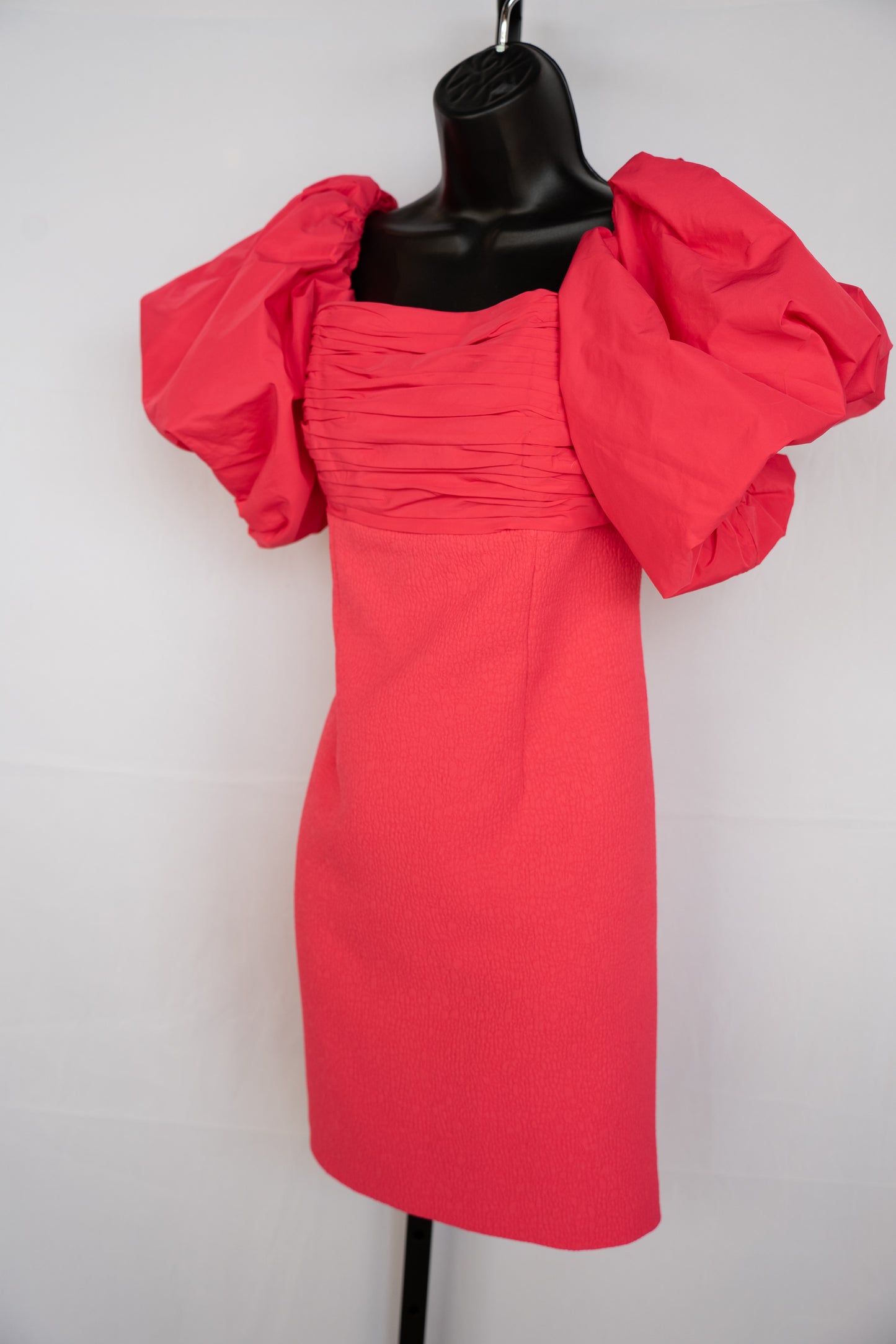 Rebecca Vallance Bright Pink Off-Shoulder Balloon Sleeve Mini Dress