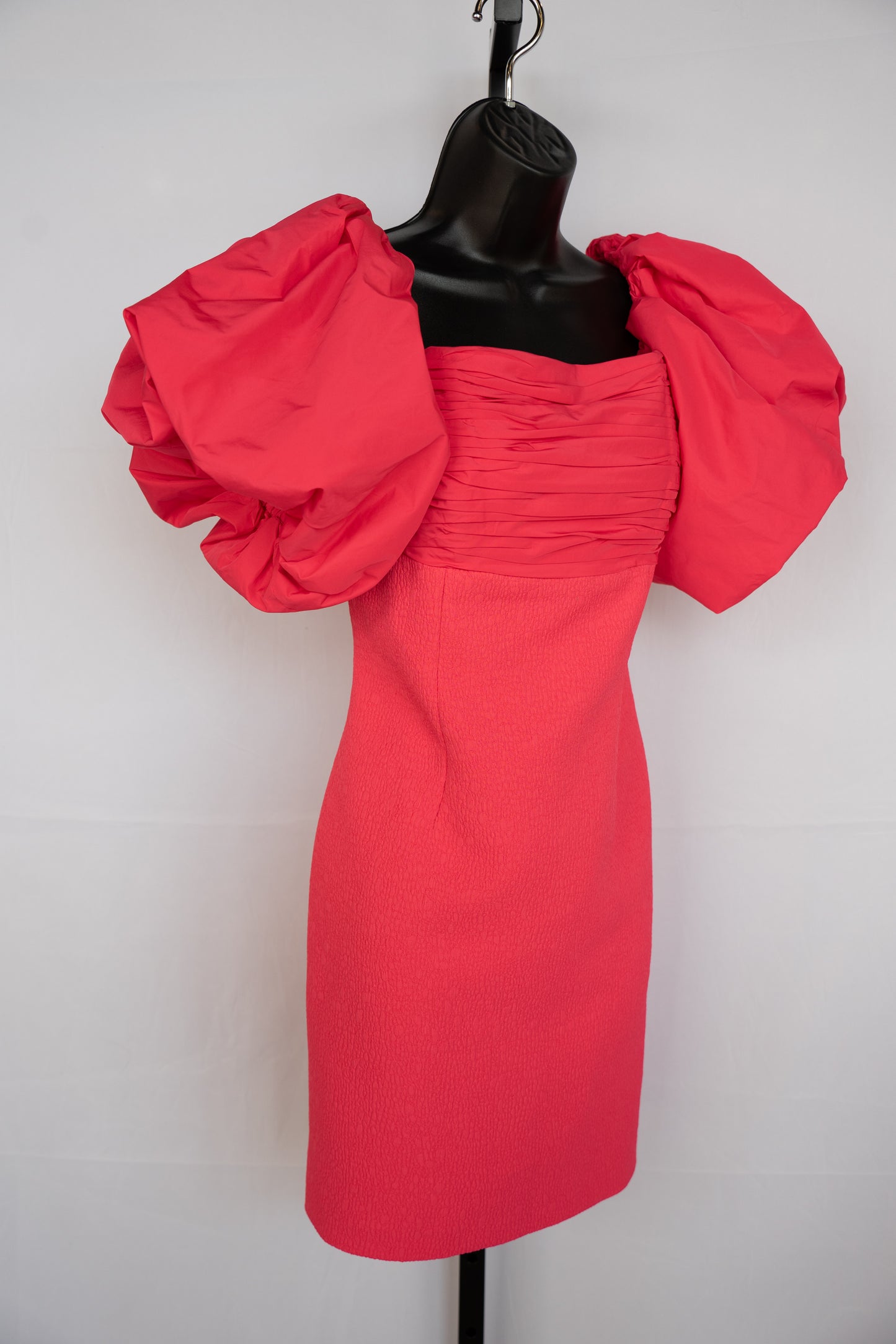 Rebecca Vallance Bright Pink Off-Shoulder Balloon Sleeve Mini Dress