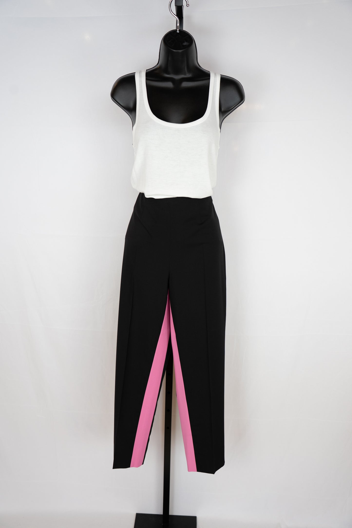 Prada Black Skinny Slacks w/ Pink Stripe on the Inside