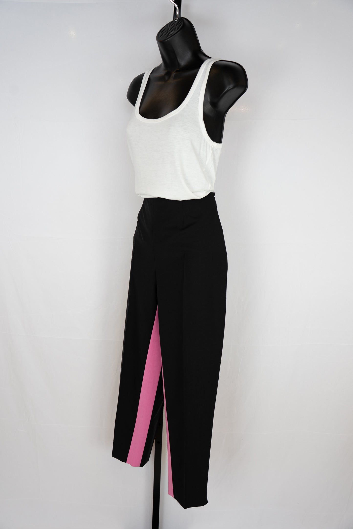 Prada Black Skinny Slacks w/ Pink Stripe on the Inside