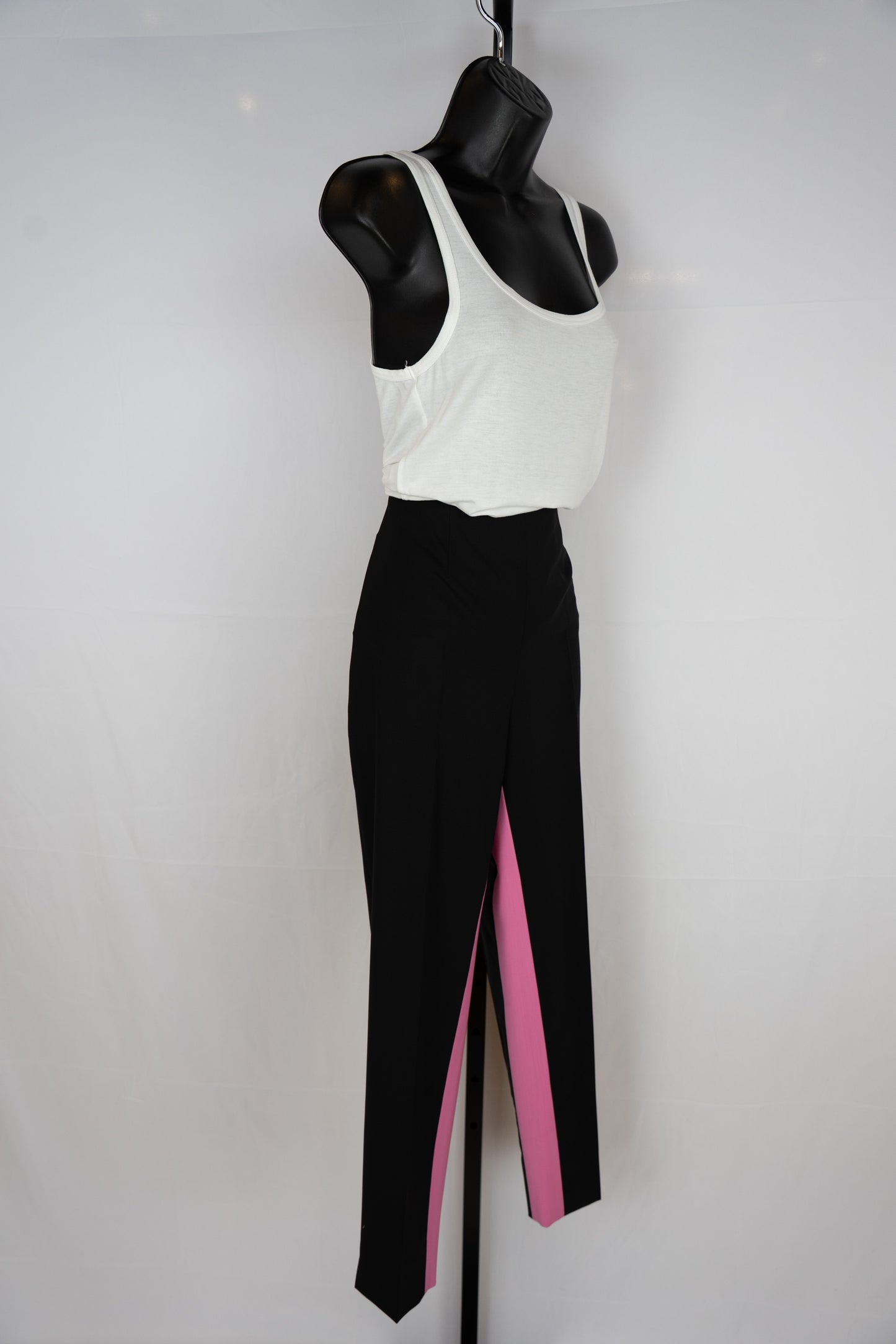 Prada Black Skinny Slacks w/ Pink Stripe on the Inside