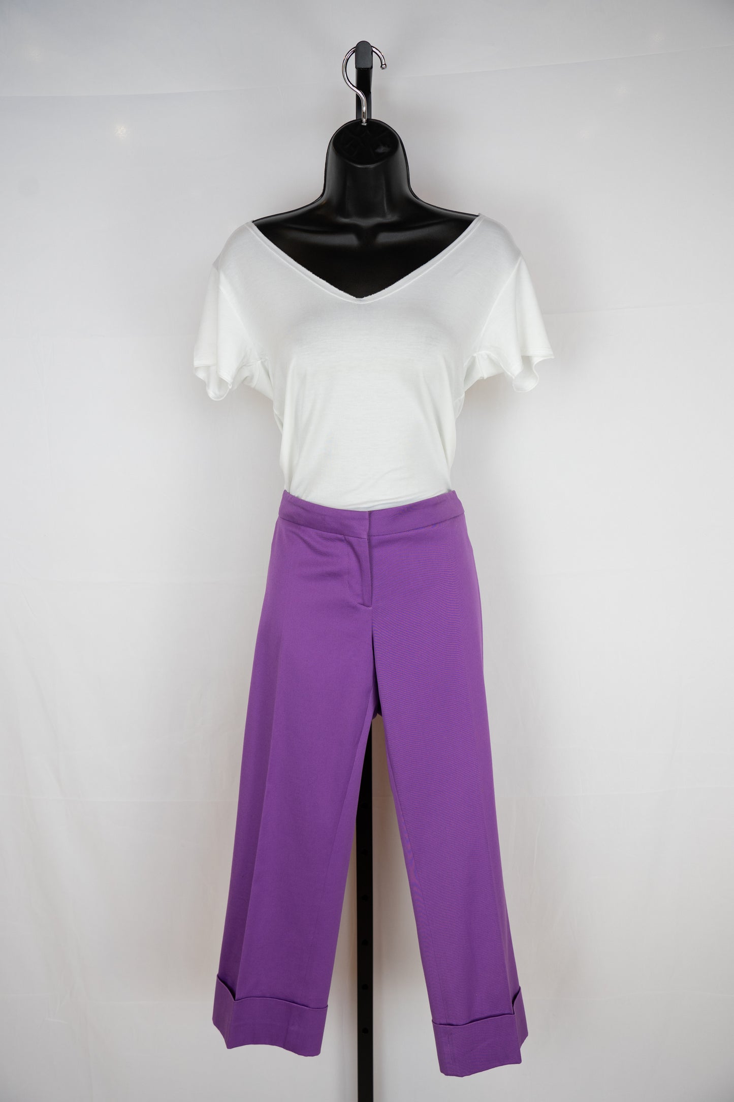 Versace Purple Straight Leg Capris w/ Large Leg Cuff