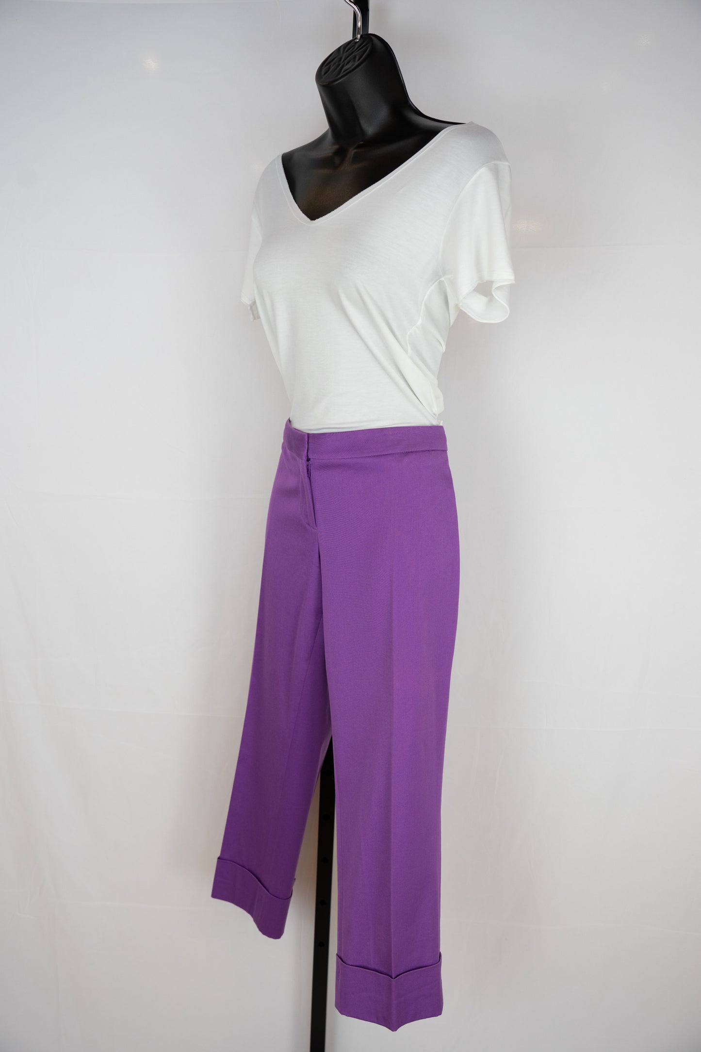 Versace Purple Straight Leg Capris w/ Large Leg Cuff