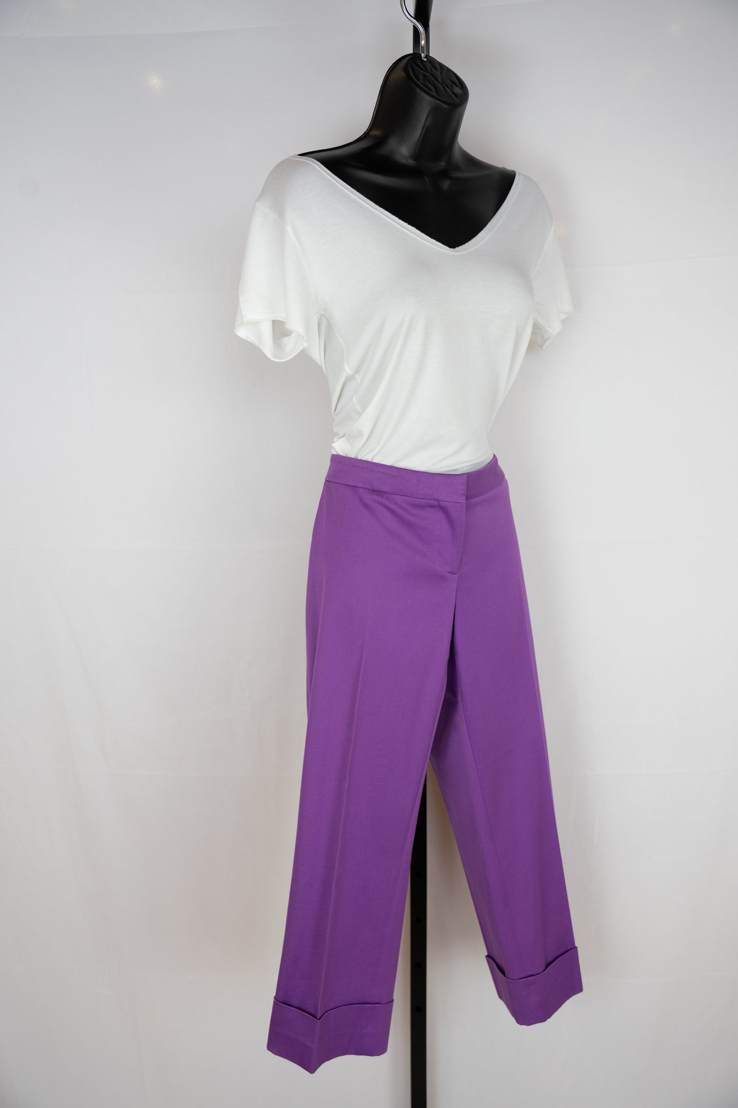 Versace Purple Straight Leg Capris w/ Large Leg Cuff
