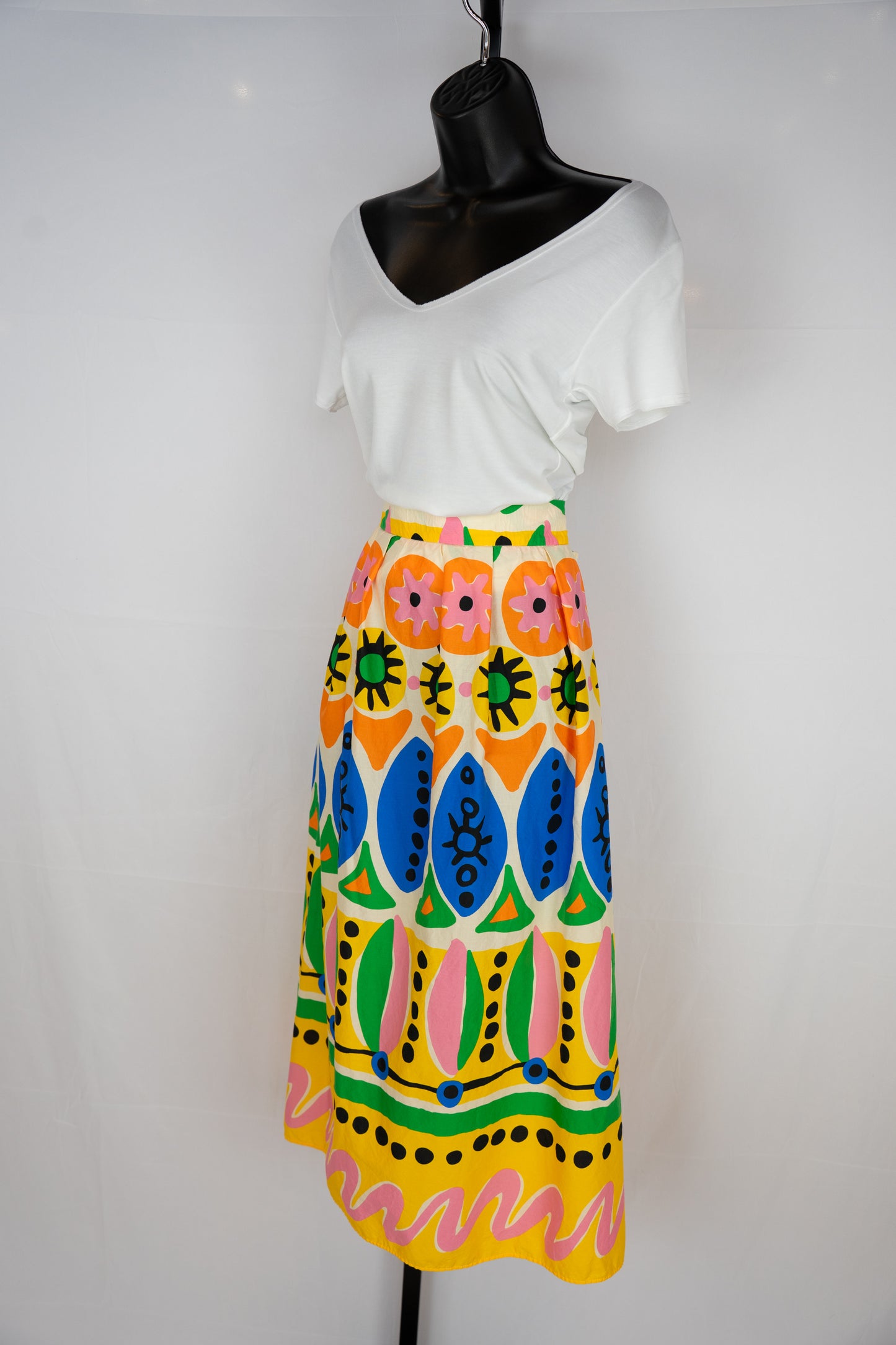 Joie Cotton Multi Colored Multi Pattern Maxi Skirt