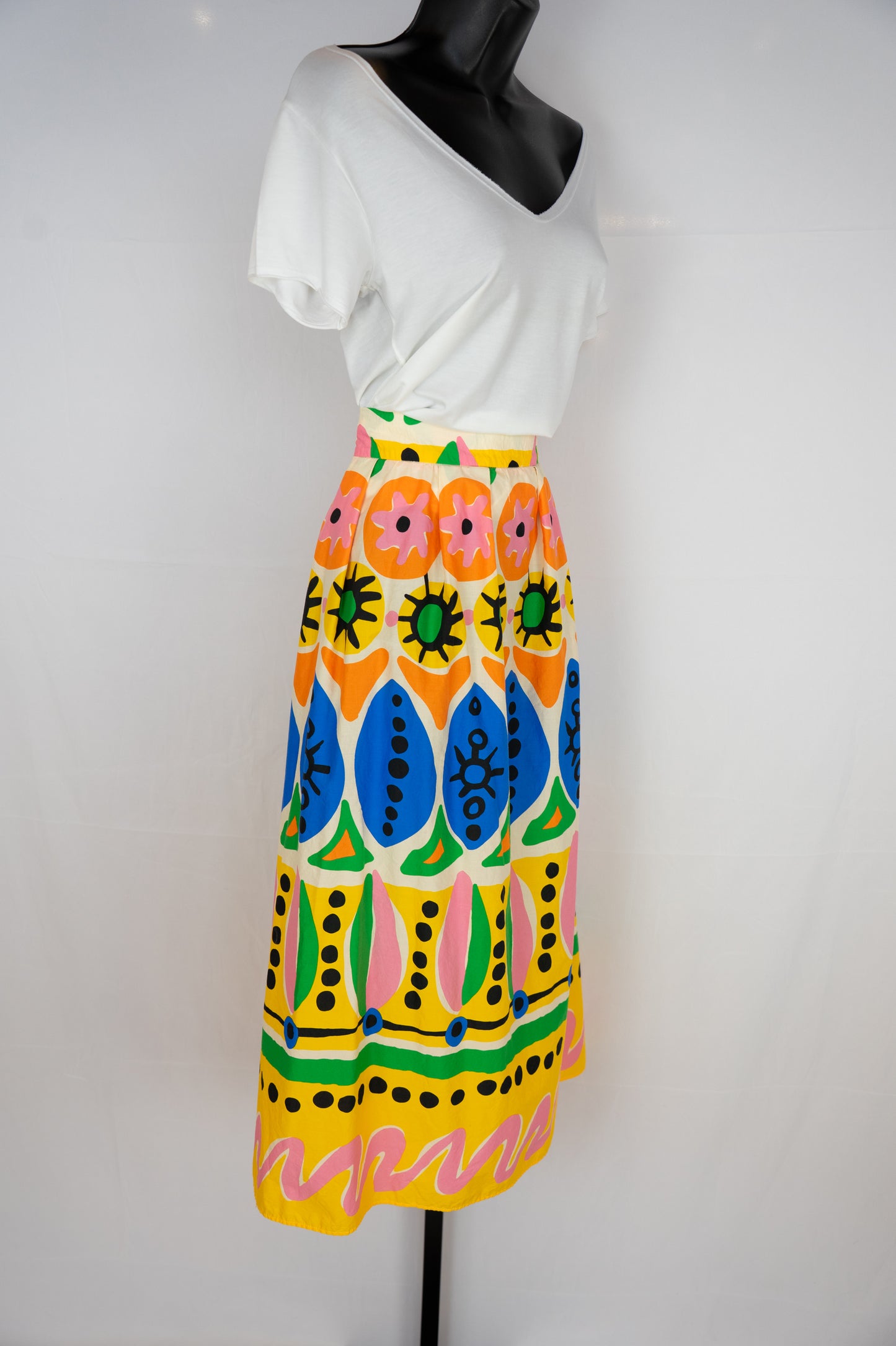Joie Cotton Multi Colored Multi Pattern Maxi Skirt