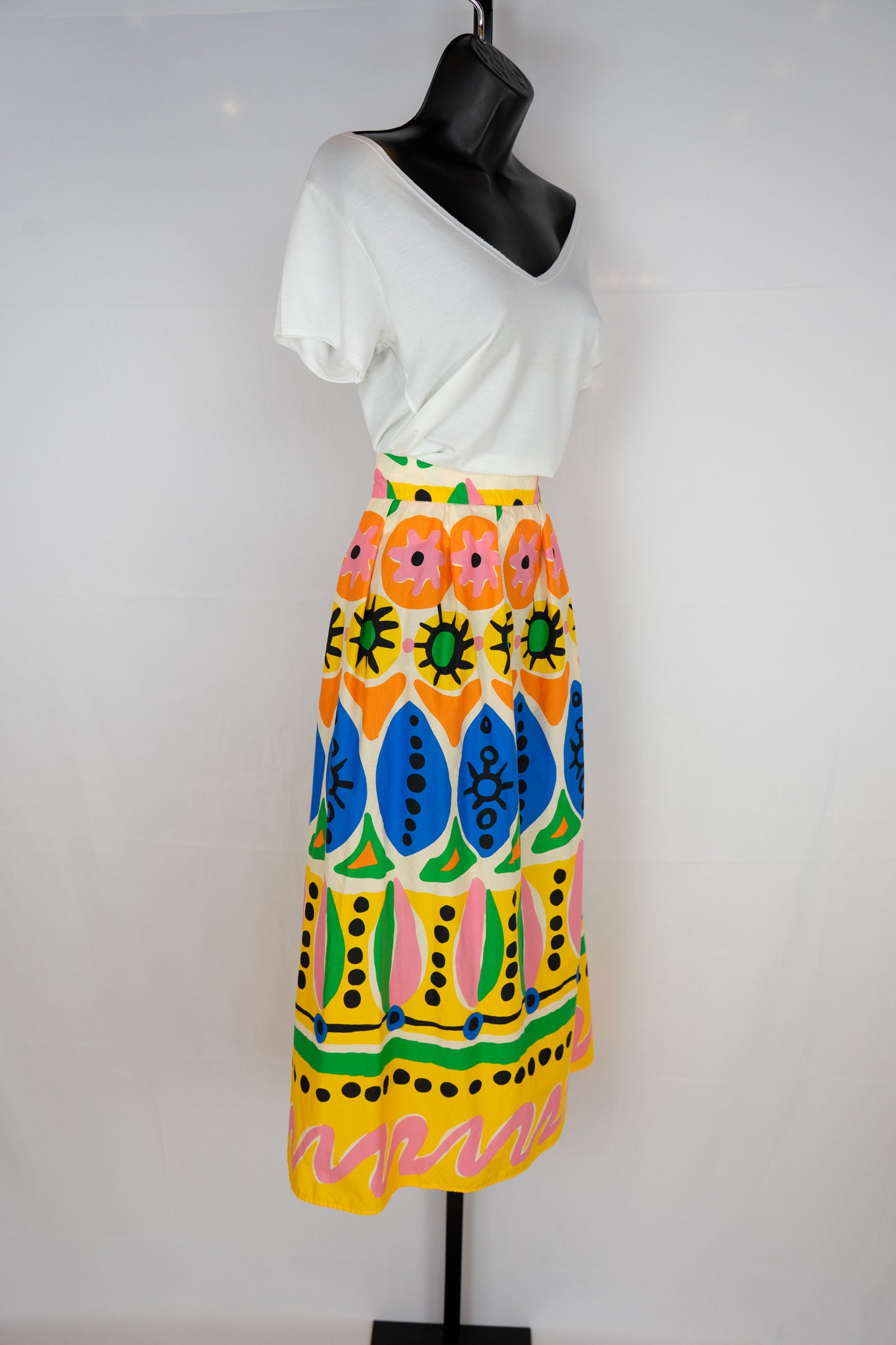 Joie Cotton Multi Colored Multi Pattern Maxi Skirt