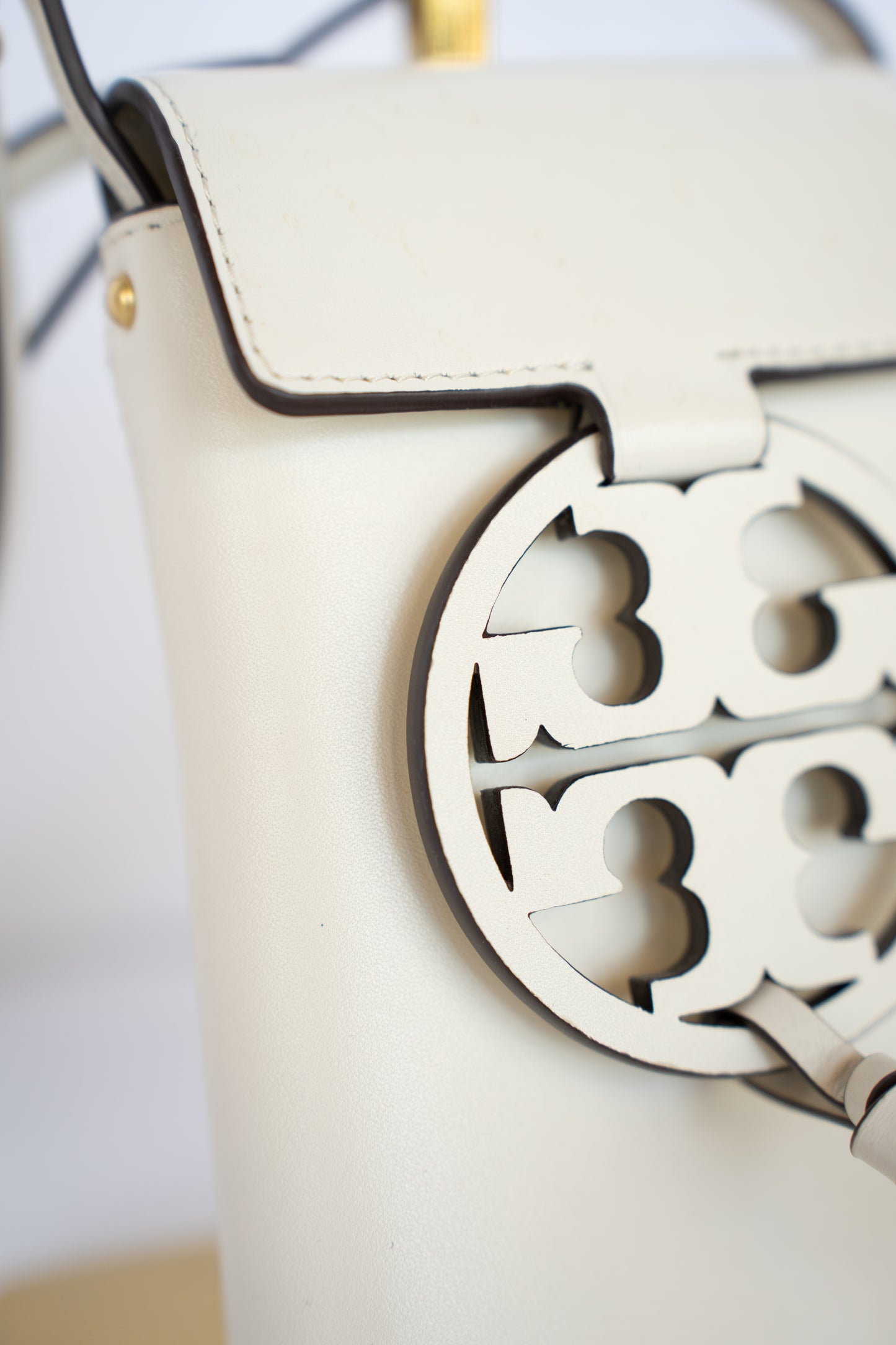 Tory Burch Off-White "Miller" Logo Flap Clutch