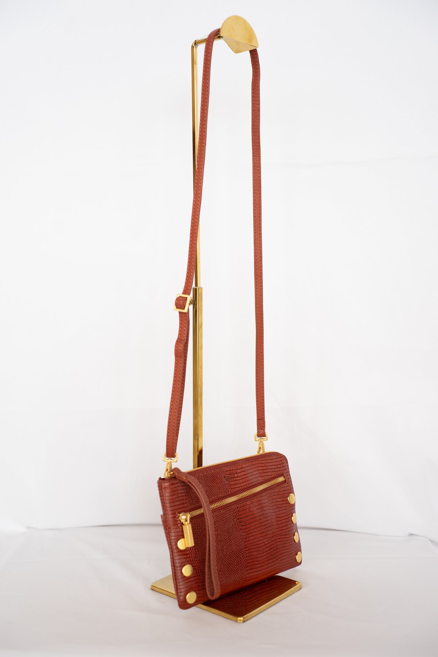 Hammit Leather Crossbody Bag w/ Gold Hardware