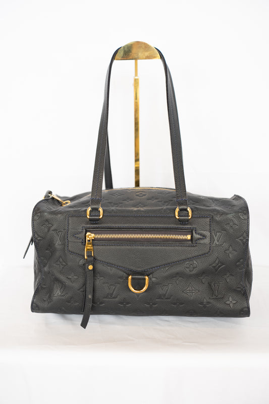 Louis Vuitton Black Leather Monogram Empreinte Bastille Rectangle Shoulder Bag