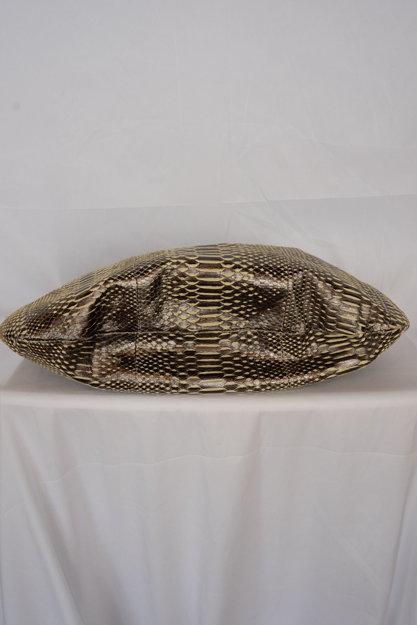 Devi Kroell Metallic Snakeskin Oversized Hobo Shoulder Bag