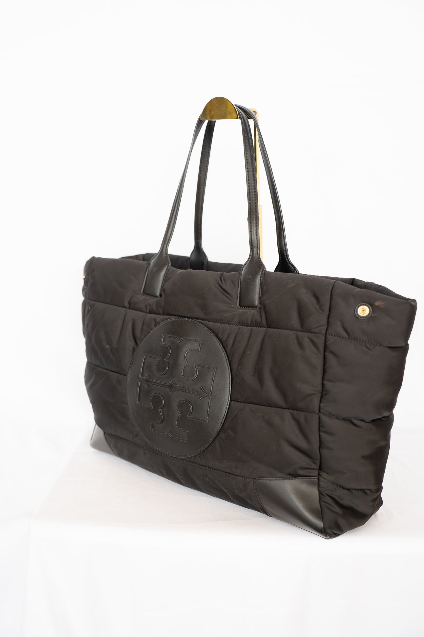 Tory Burch Black Puffer Large "Ella" Tote Bag