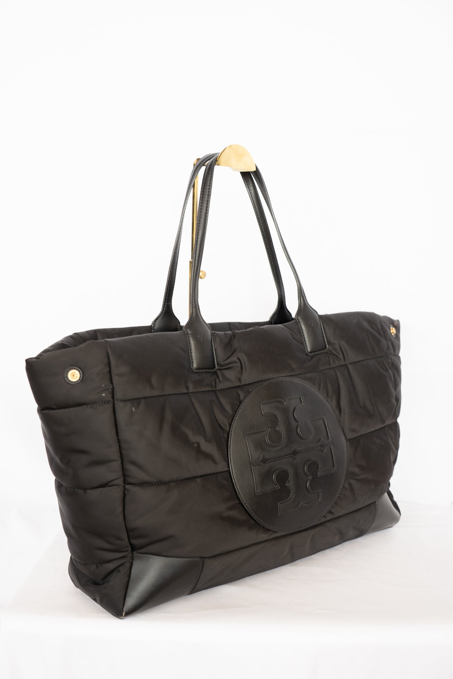 Tory Burch Black Puffer Large "Ella" Tote Bag